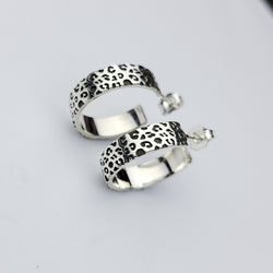 Collection of 6mm Wide Leopard Print Hoop Earrings in a gallery layout