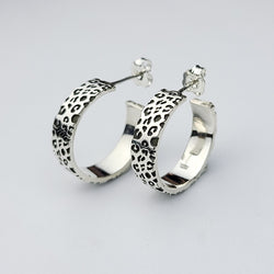 Collection of 6mm Wide Leopard Print Hoop Earrings in a gallery layout