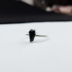 Collection of Black Coffin Ring, Halloween Engagement Ring (6x9) in a gallery layout