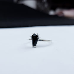 Collection of Black Coffin Ring, Halloween Engagement Ring (6x9) in a gallery layout