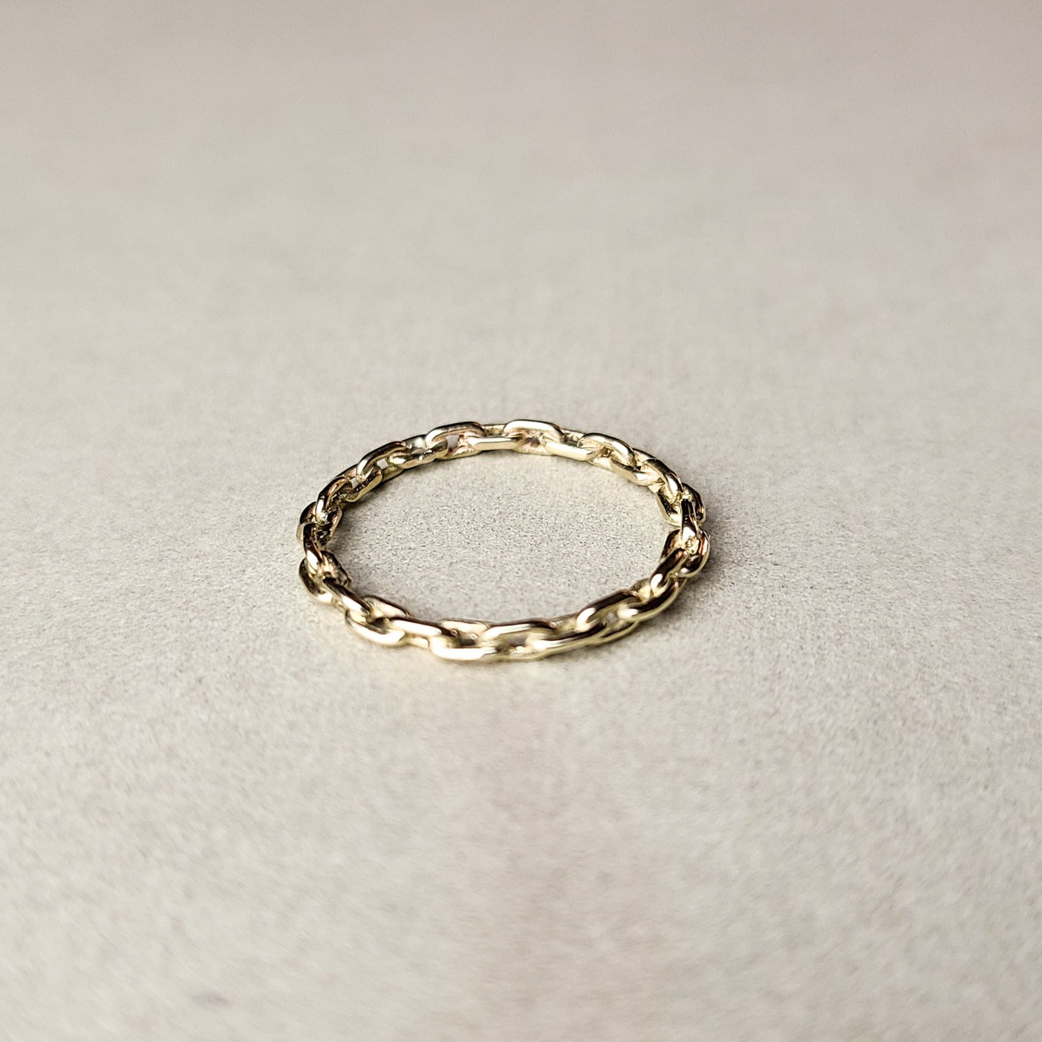 Collection of 10K Yellow Gold Solid Chain Ring-Ring-Inchoo Bijoux-Inchoo Bijoux in a gallery layout