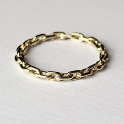 Collection of 10K Yellow Gold Solid Chain Ring-Ring-Inchoo Bijoux-Inchoo Bijoux in a gallery layout