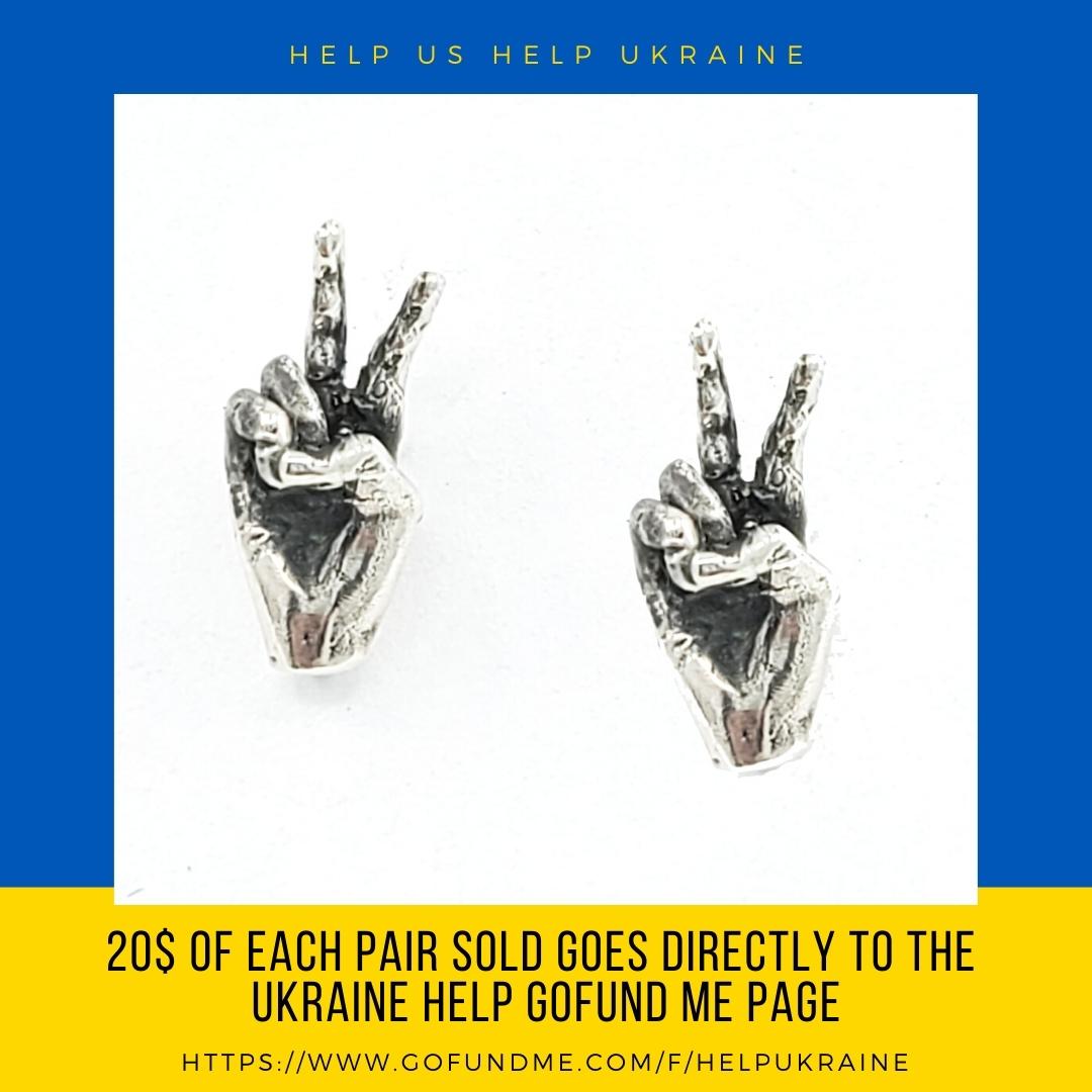 Peace Sign Earrings - Stand with Ukraine