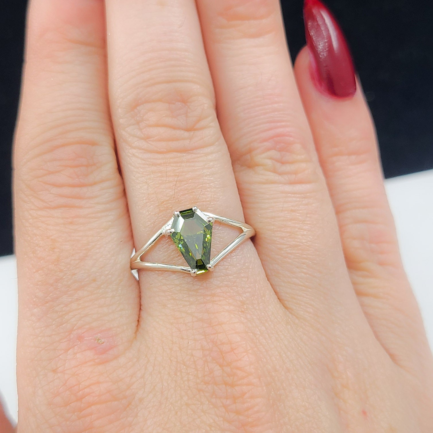 Collection of Cute Slime Green Coffin Ring 6x9 in a gallery layout