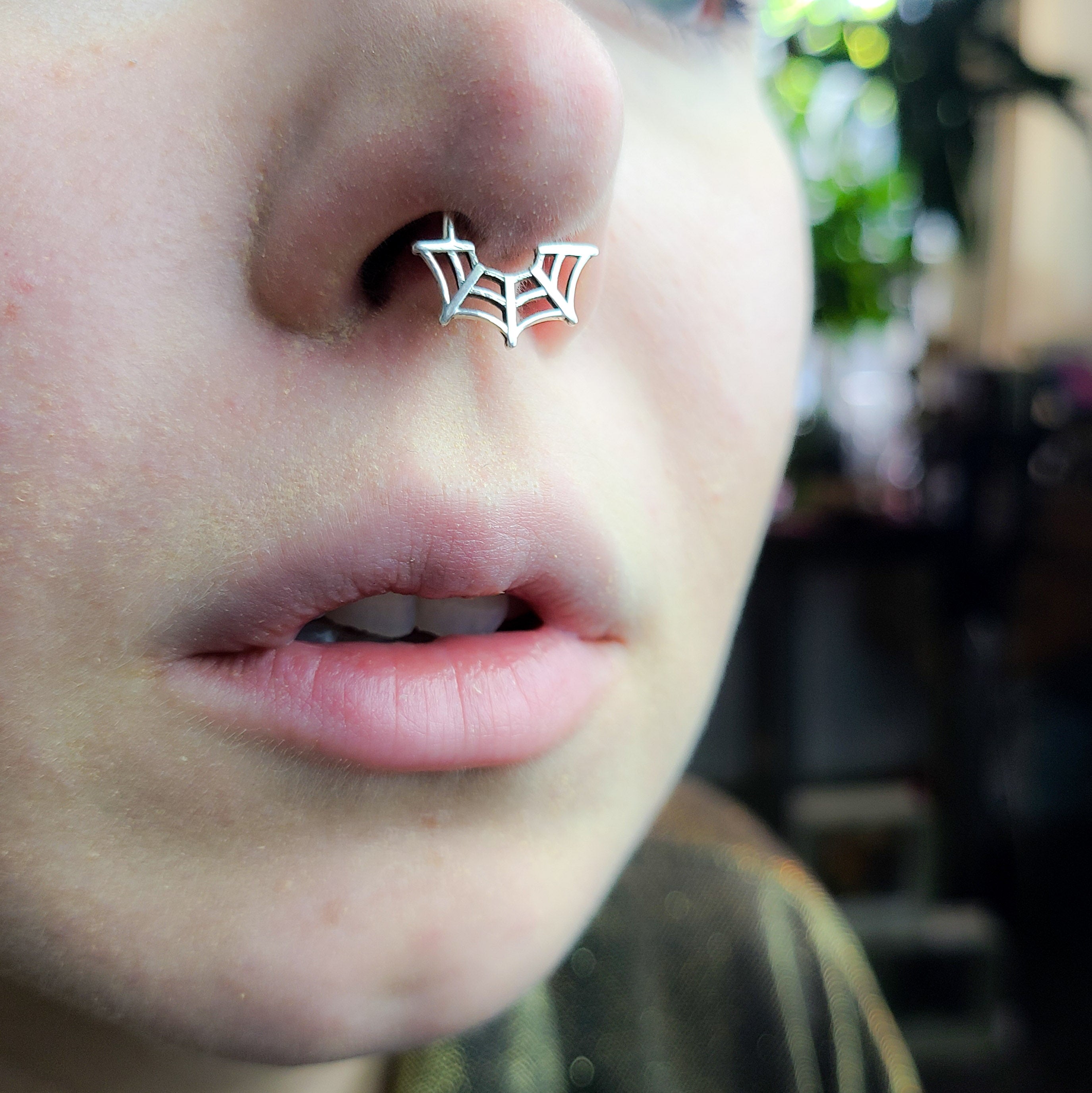 Collection of Spider Web Halloween Septum Piercing in a gallery layout