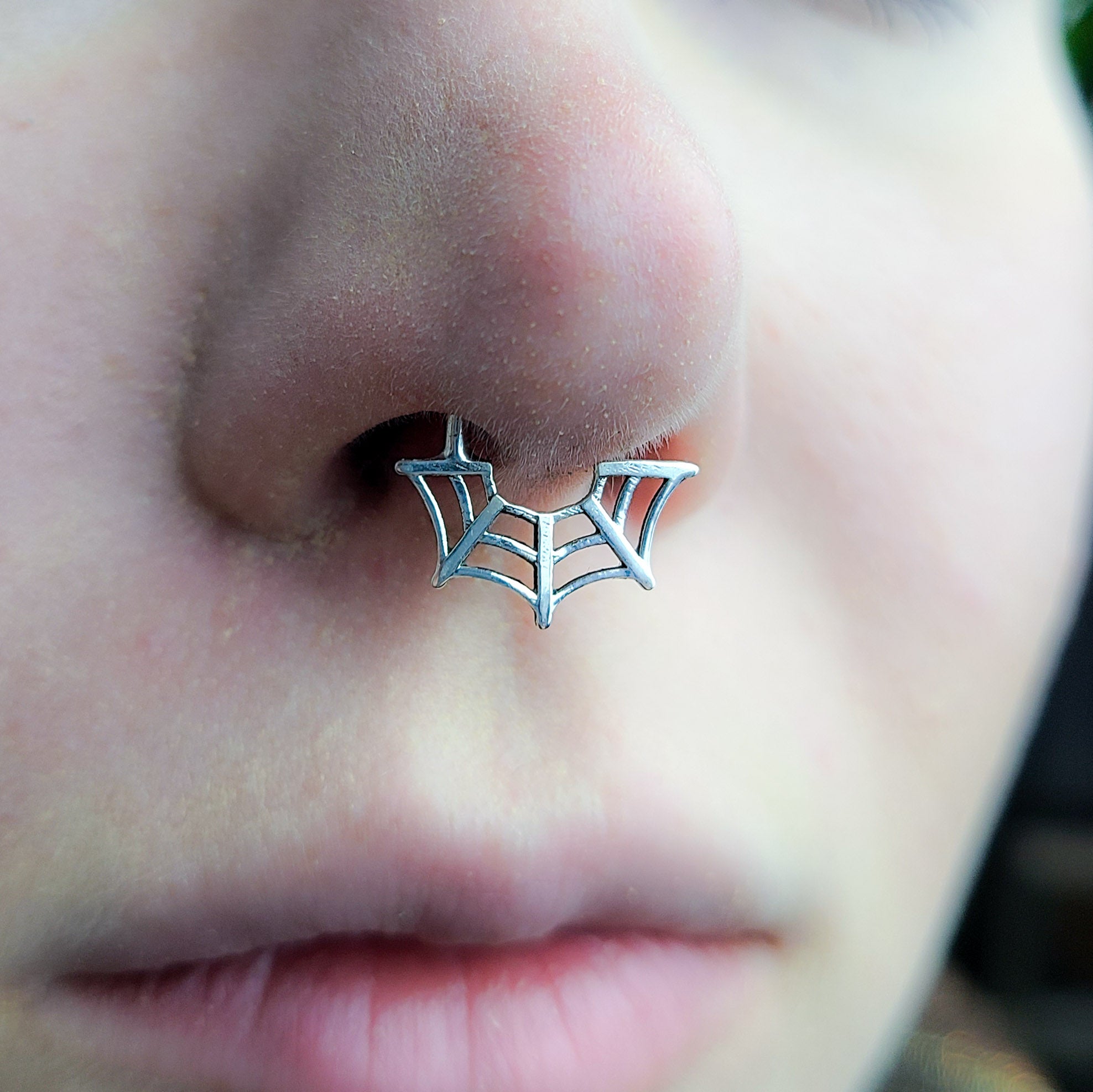 Collection of Spider Web Halloween Septum Piercing in a gallery layout