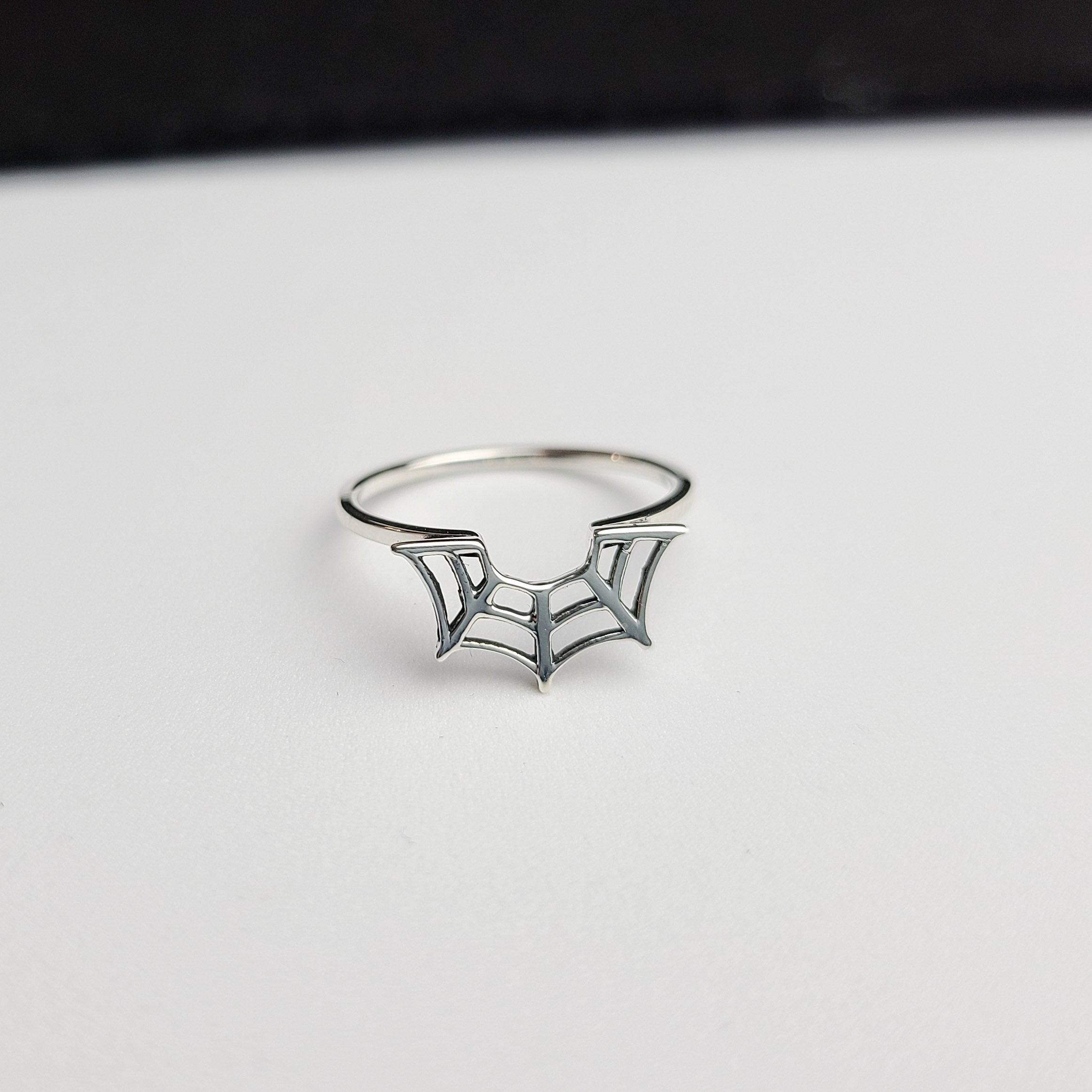 Collection of Stackable Spider web Ring in a gallery layout