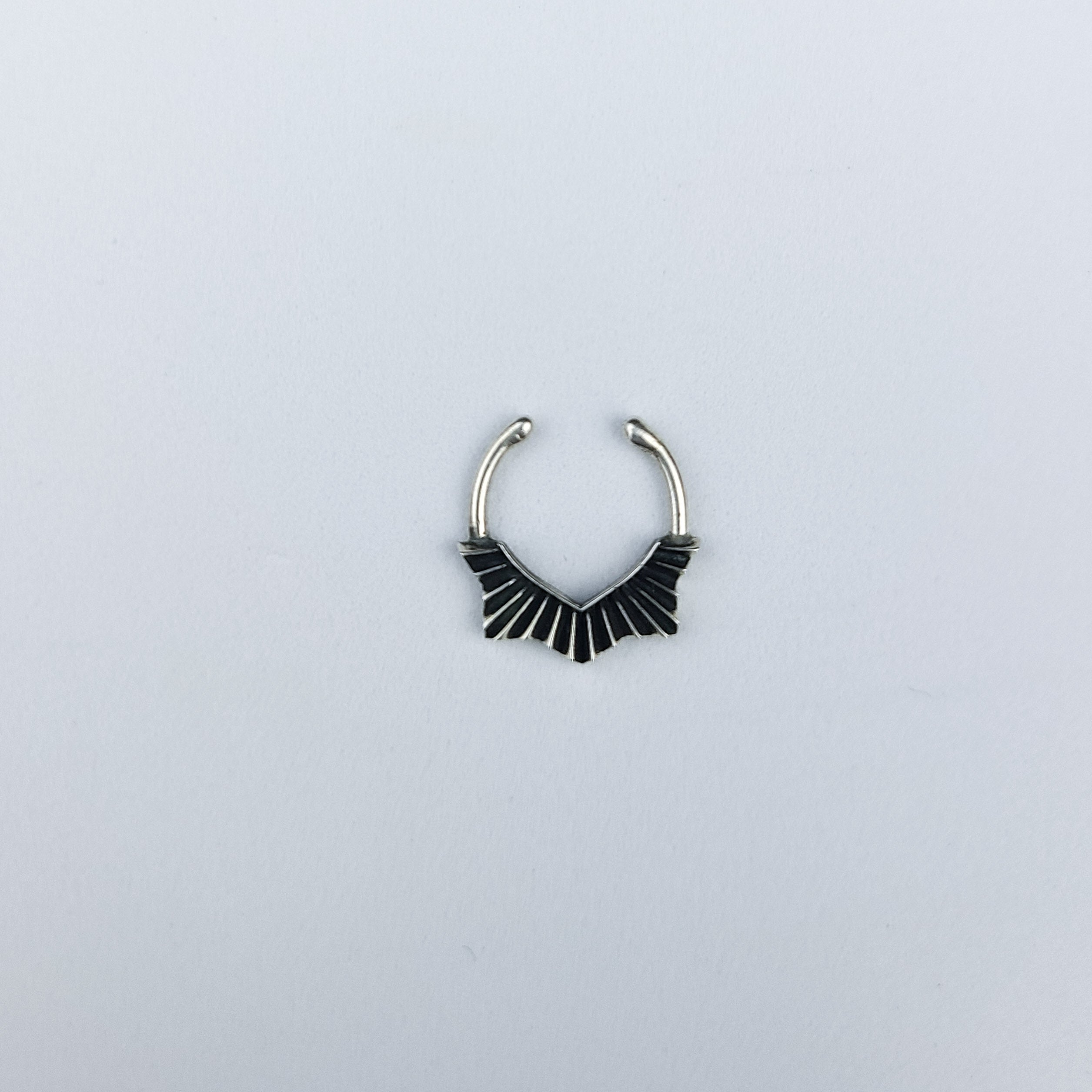 Collection of Small Silver Sacred Aura Septum in a gallery layout