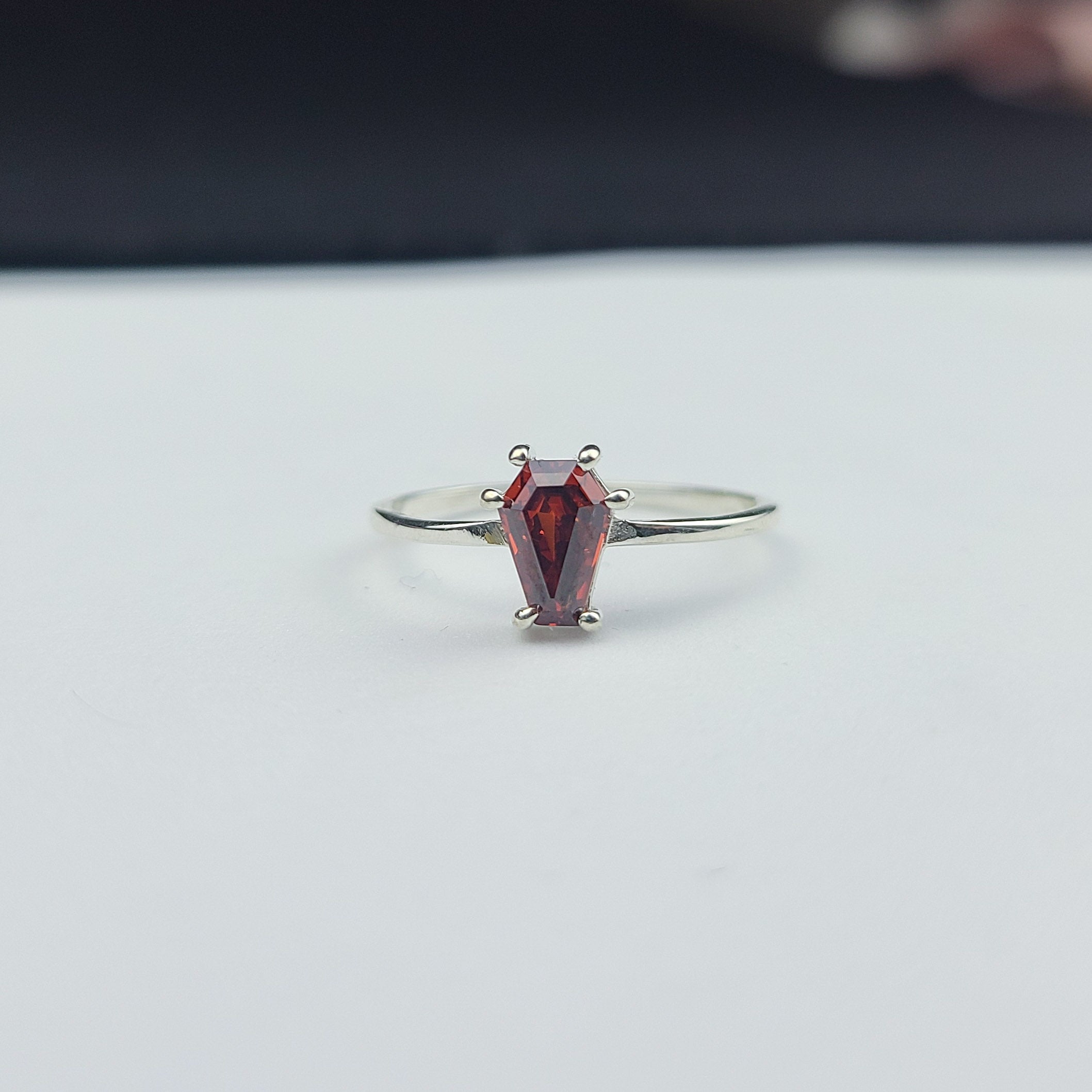 Collection of Red Coffin Ring in a gallery layout