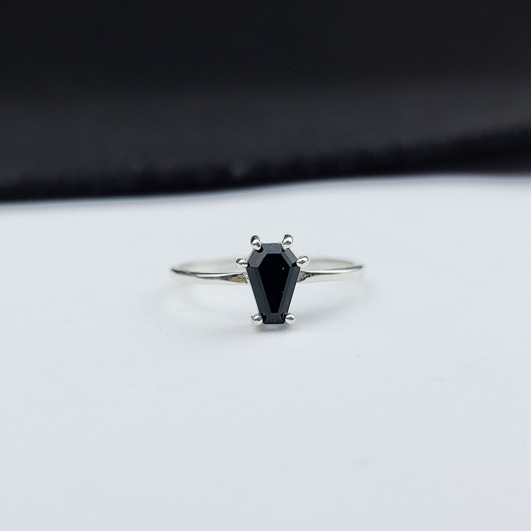 Collection of Black Coffin Engagement Ring - Inchoo Bijoux in a gallery layout