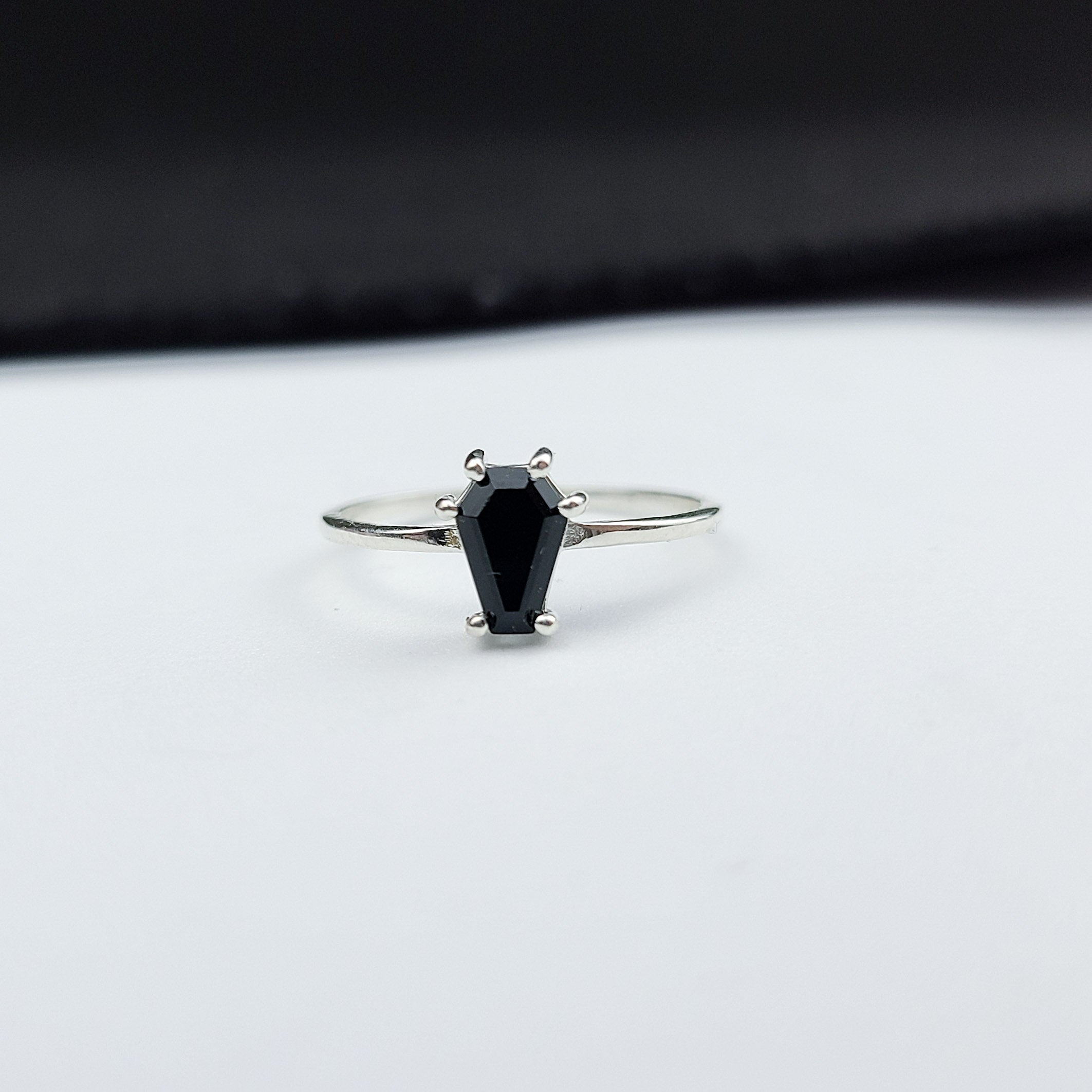 Collection of Black Coffin Engagement Ring - Inchoo Bijoux in a gallery layout