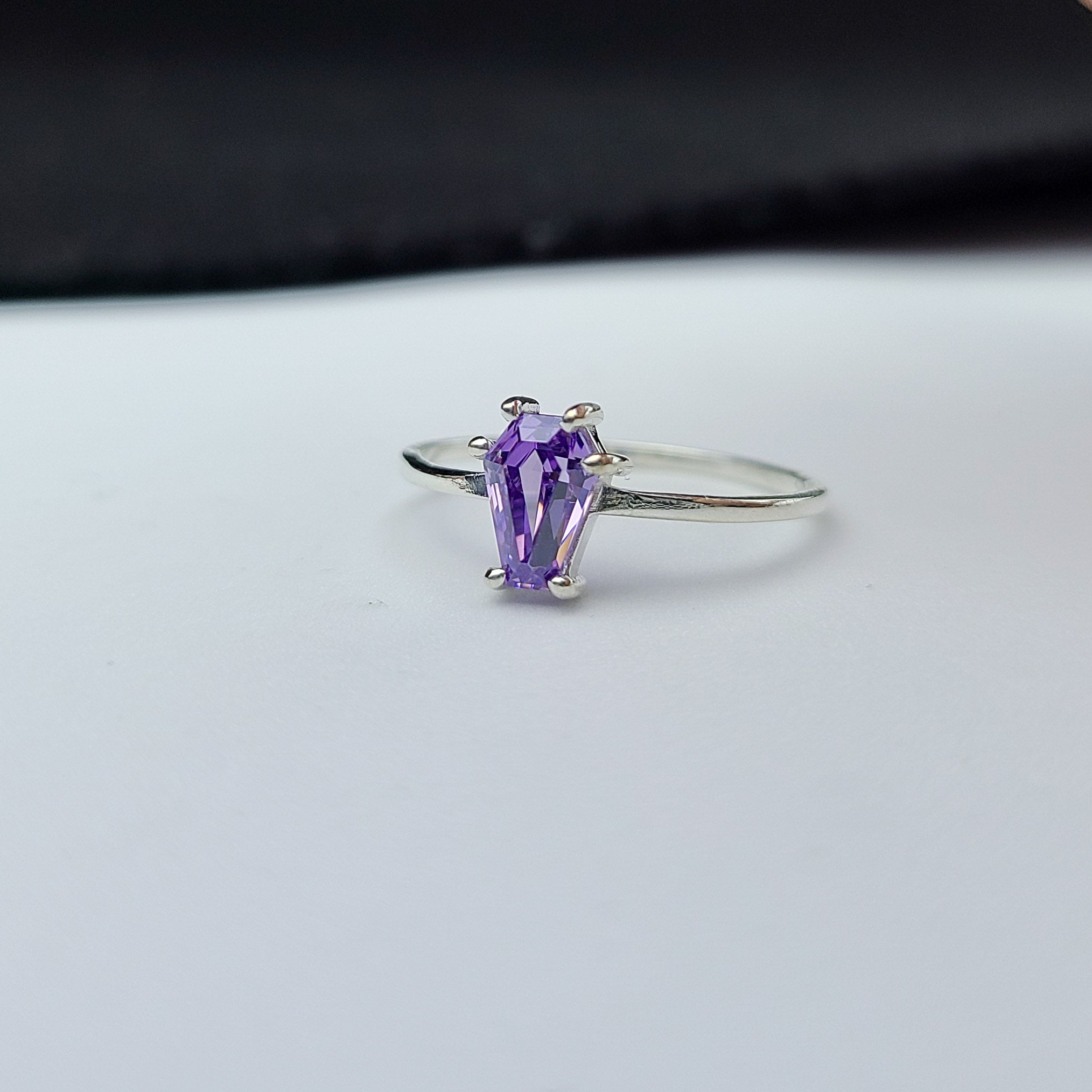 Collection of Purple Coffin Ring - Inchoo Bijoux in a gallery layout