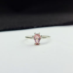 Collection of Dust Pink Coffin Gemstone Ring in a gallery layout