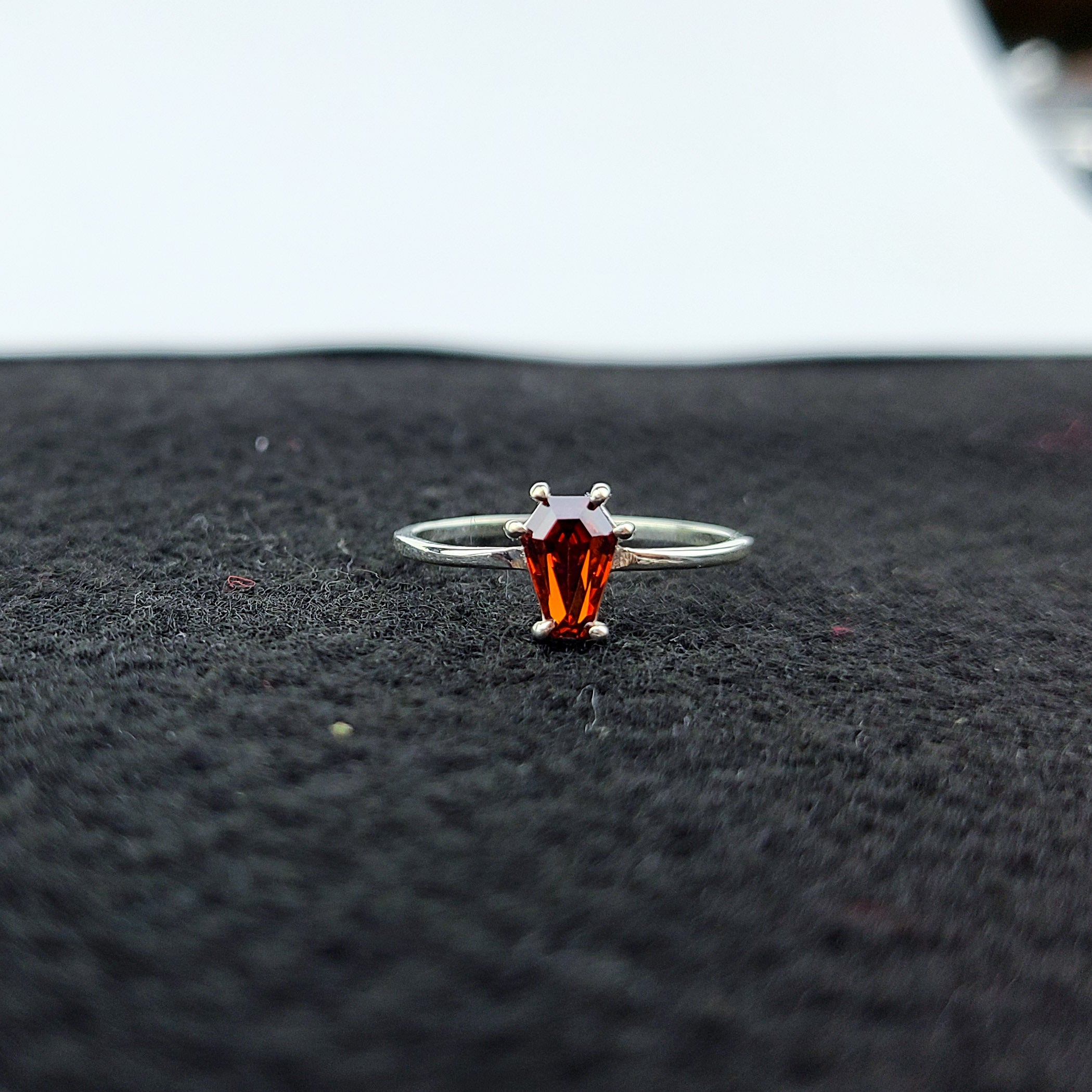 Collection of Red Coffin Ring in a gallery layout