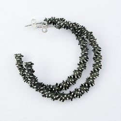 Collection of Silver Big Textured Hoops in a gallery layout