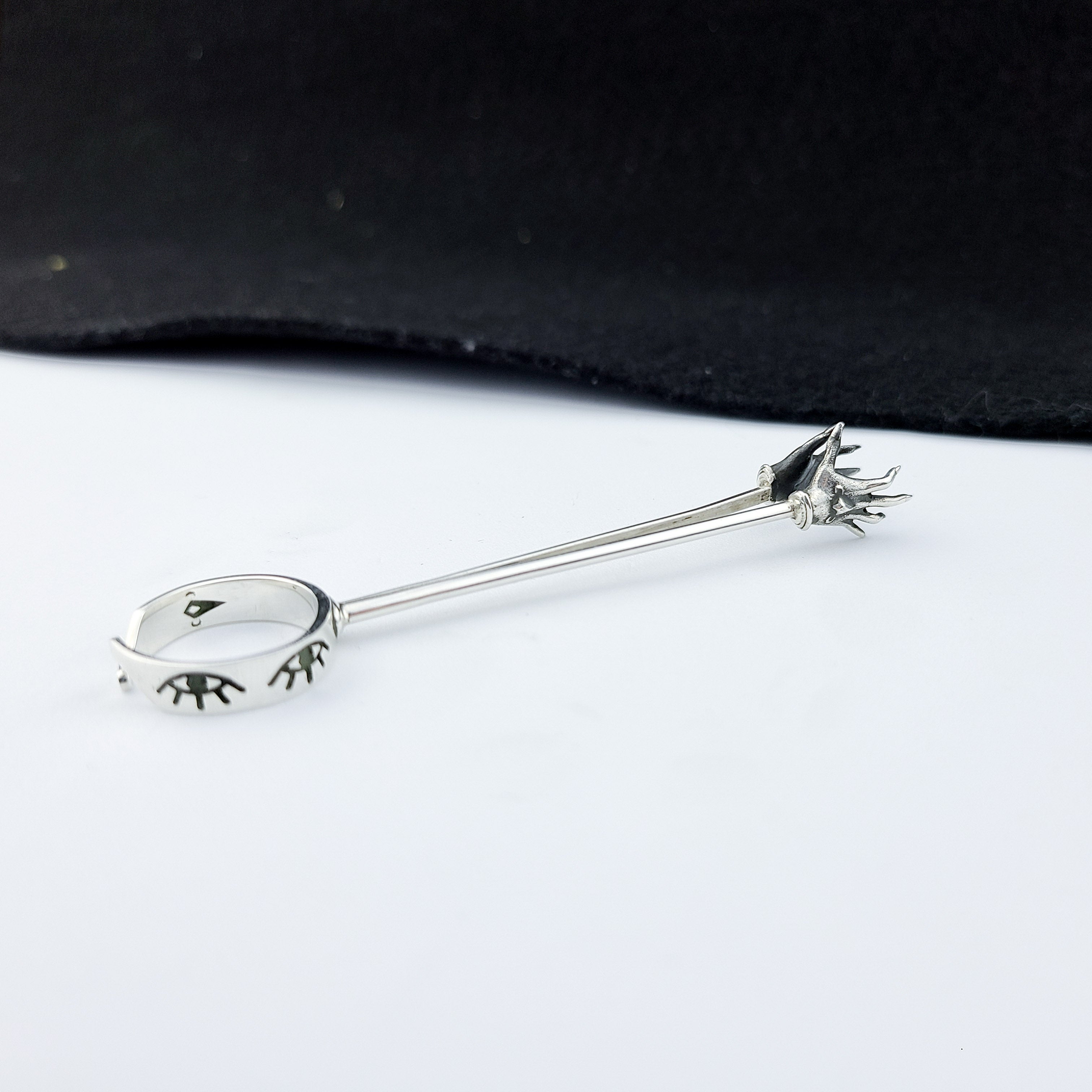 Collection of Queen of Hell Sceptre Cigarette Blunt Holder Ring in a gallery layout