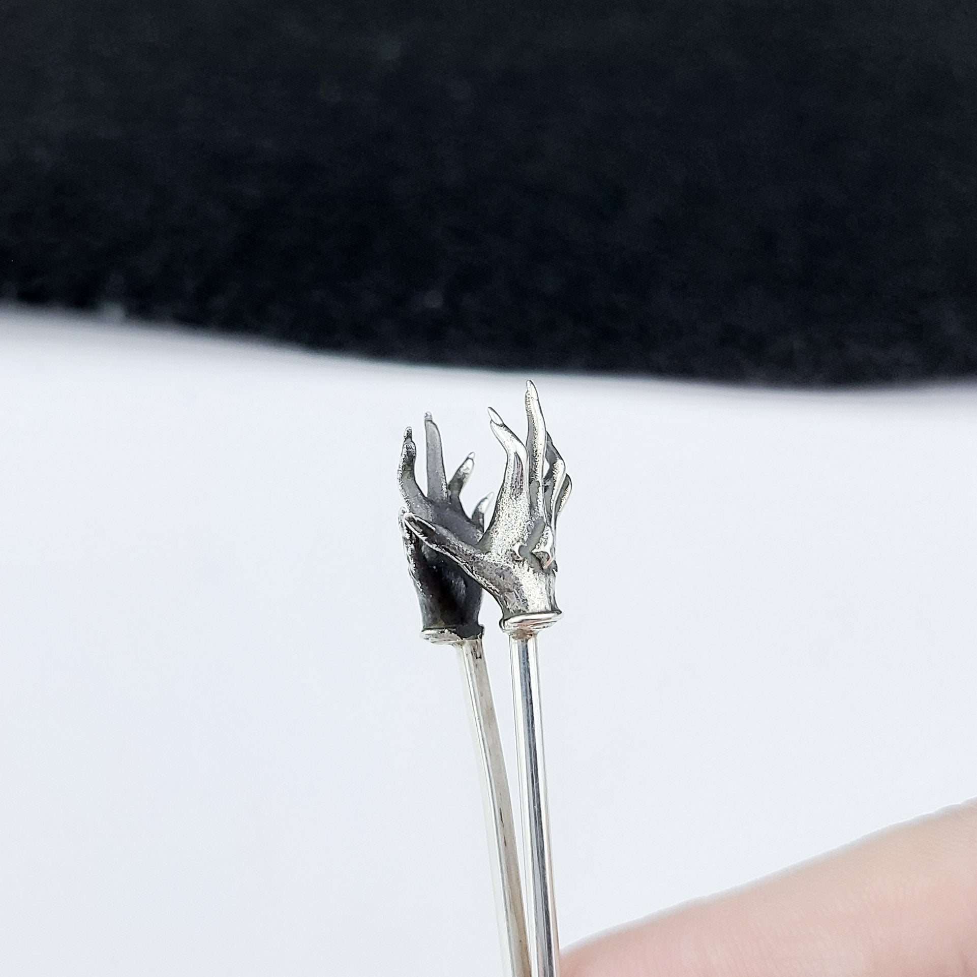 Collection of Queen of Hell Sceptre Cigarette Blunt Holder Ring in a gallery layout