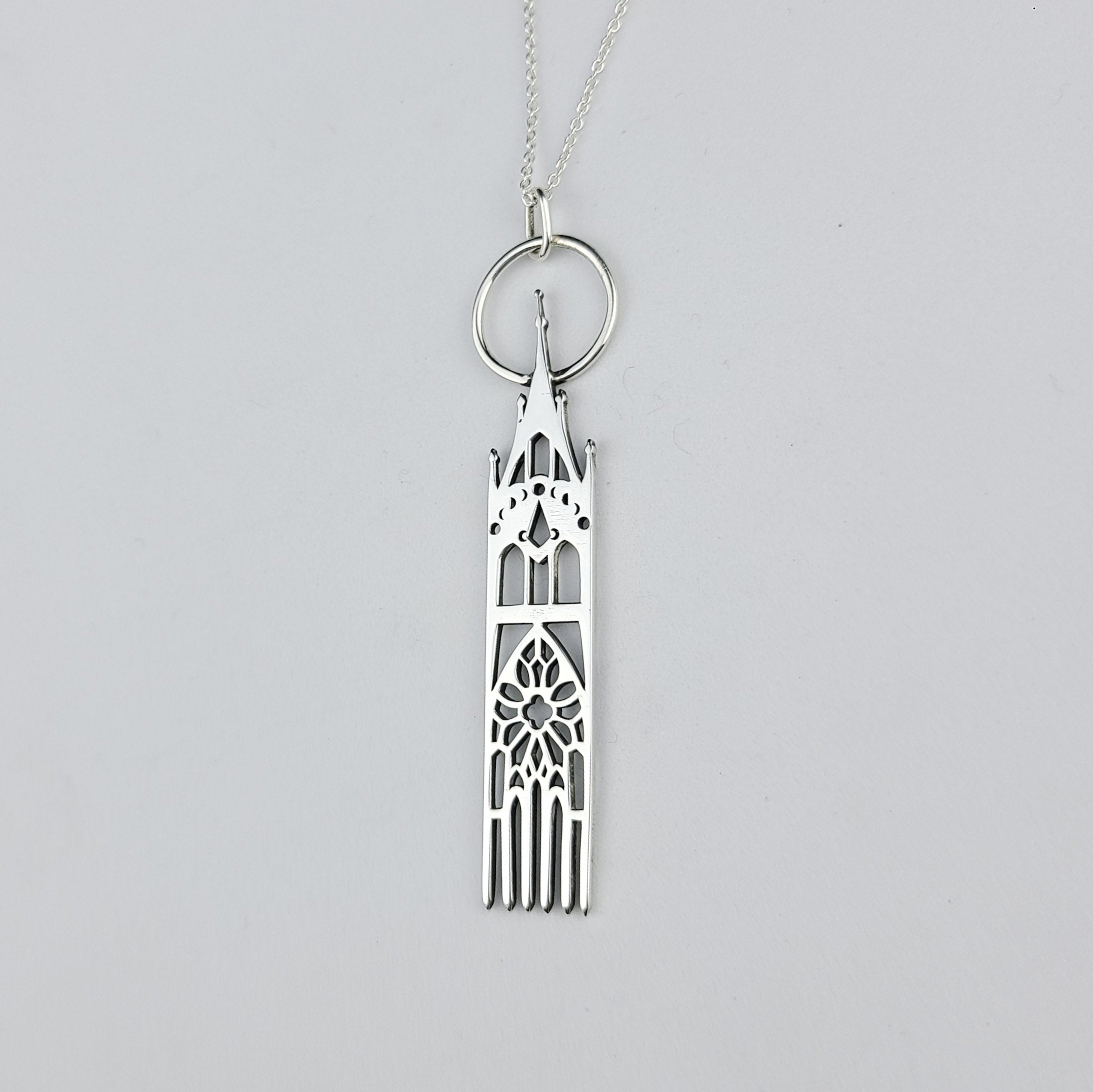 Silver Moon Goddess Cathedral Pendant