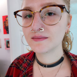 Collection of FAKE Safety Pin Septum / Faux Cartillage Piercing in a gallery layout