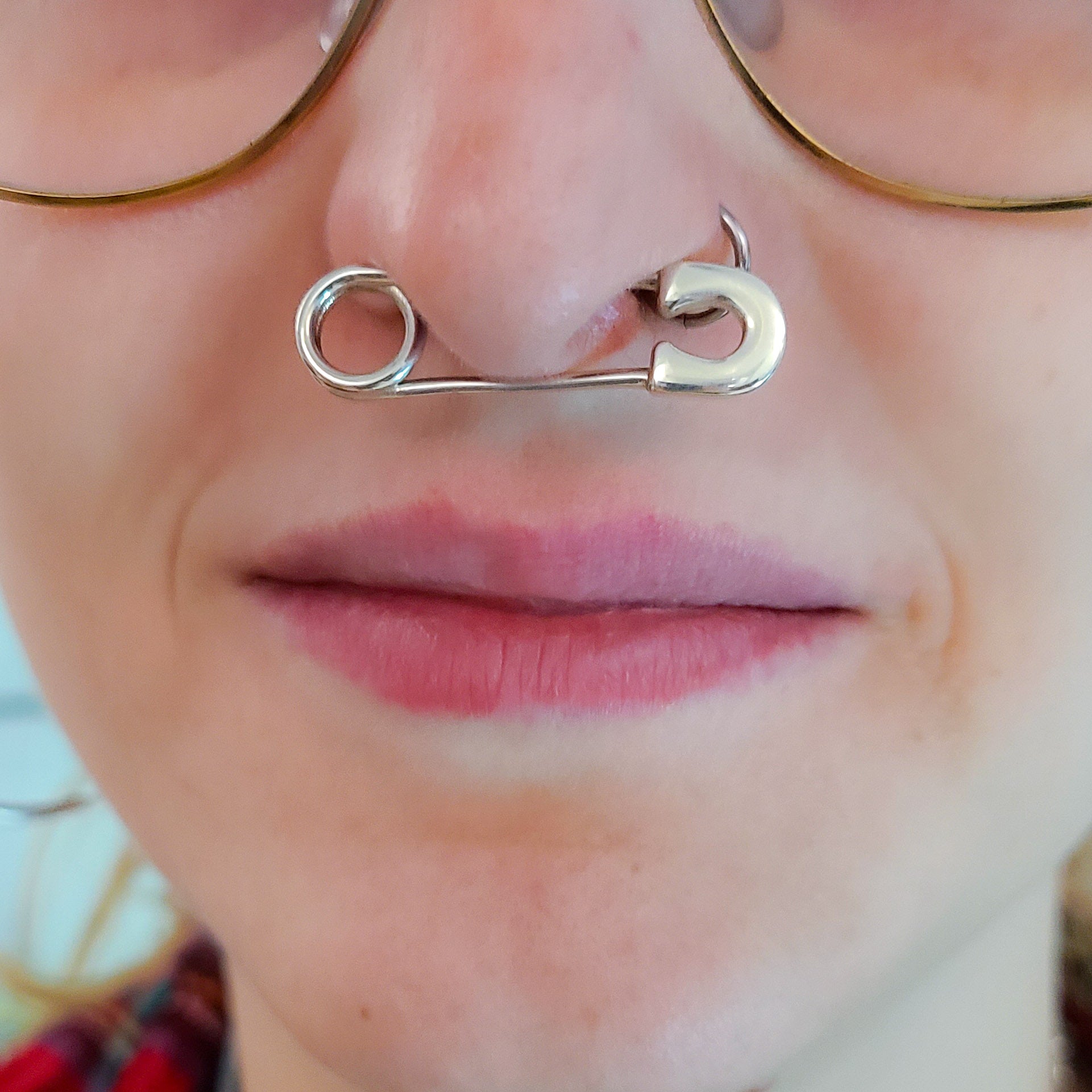 Collection of FAKE Safety Pin Septum / Faux Cartillage Piercing in a gallery layout