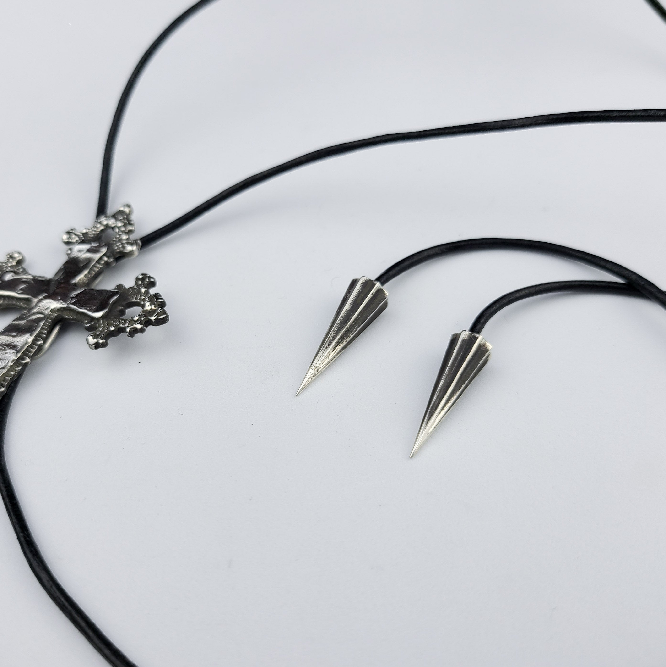 Collection of Baroque Cross String Bolo Tie in a gallery layout