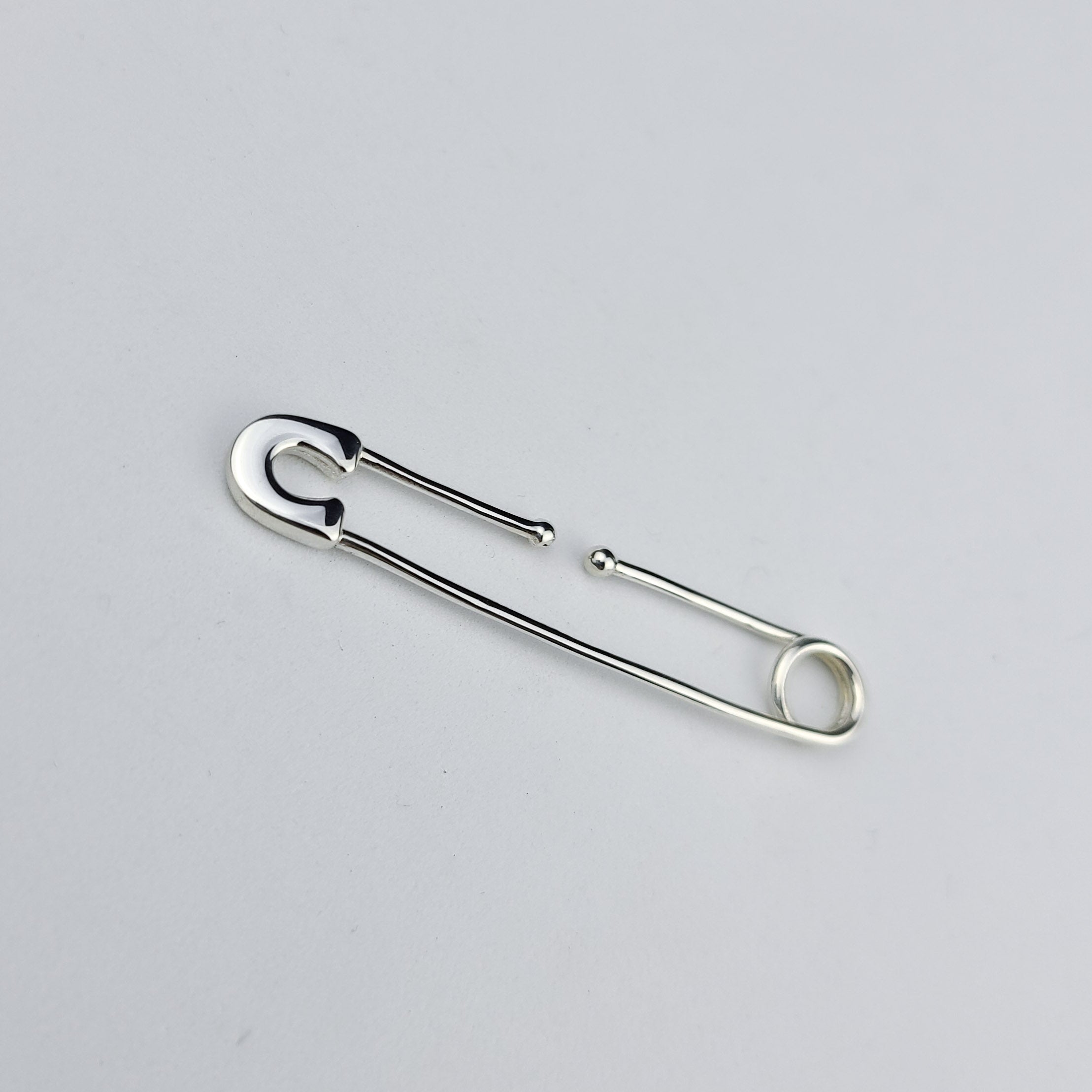 Collection of Bold FAKE Cheek Piercing Safety Pin in a gallery layout