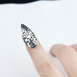 Collection of Leopard Print Stilletto Claw Finger Tip Ring in a gallery layout