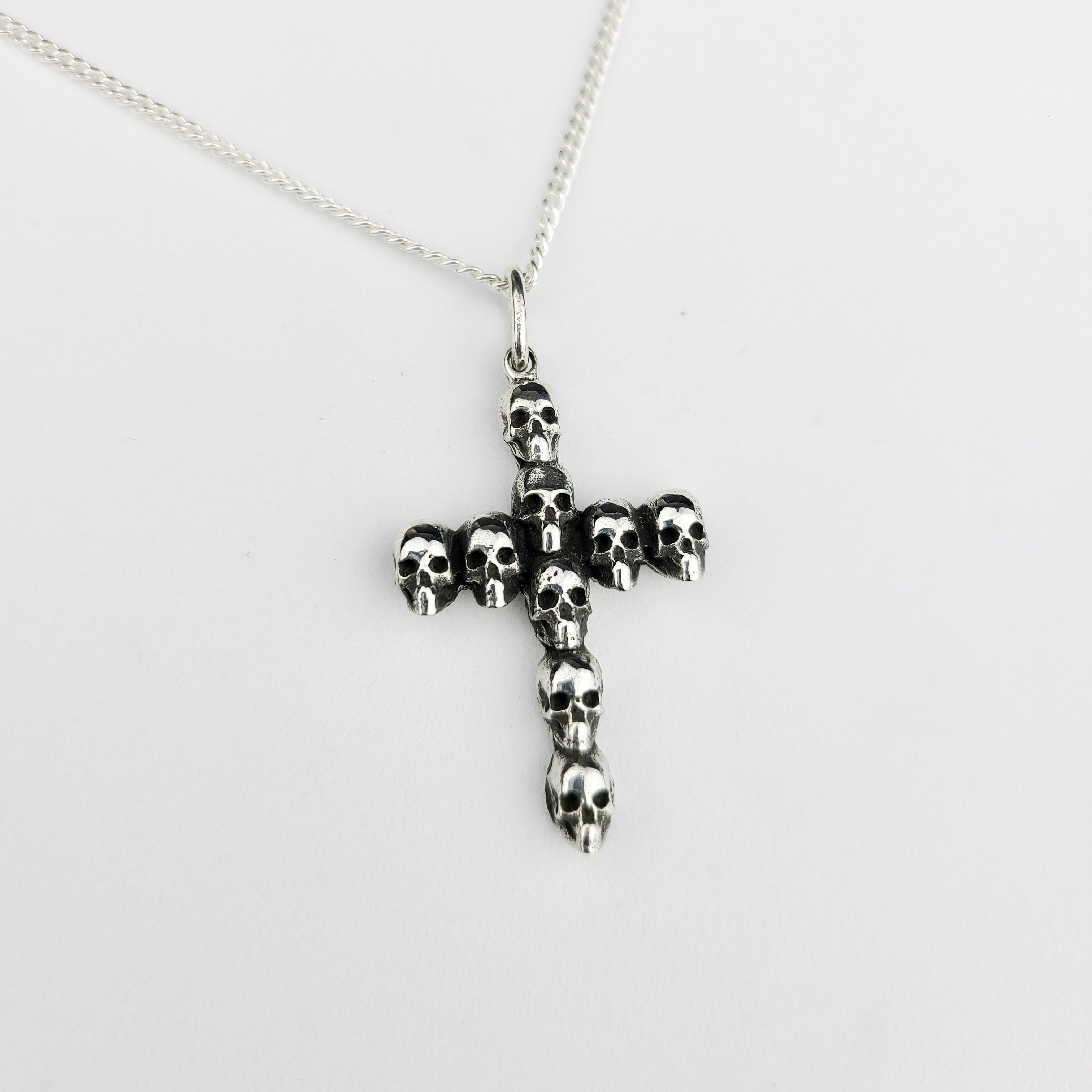 Collection of Gothic Skull Cross Pendant in a gallery layout