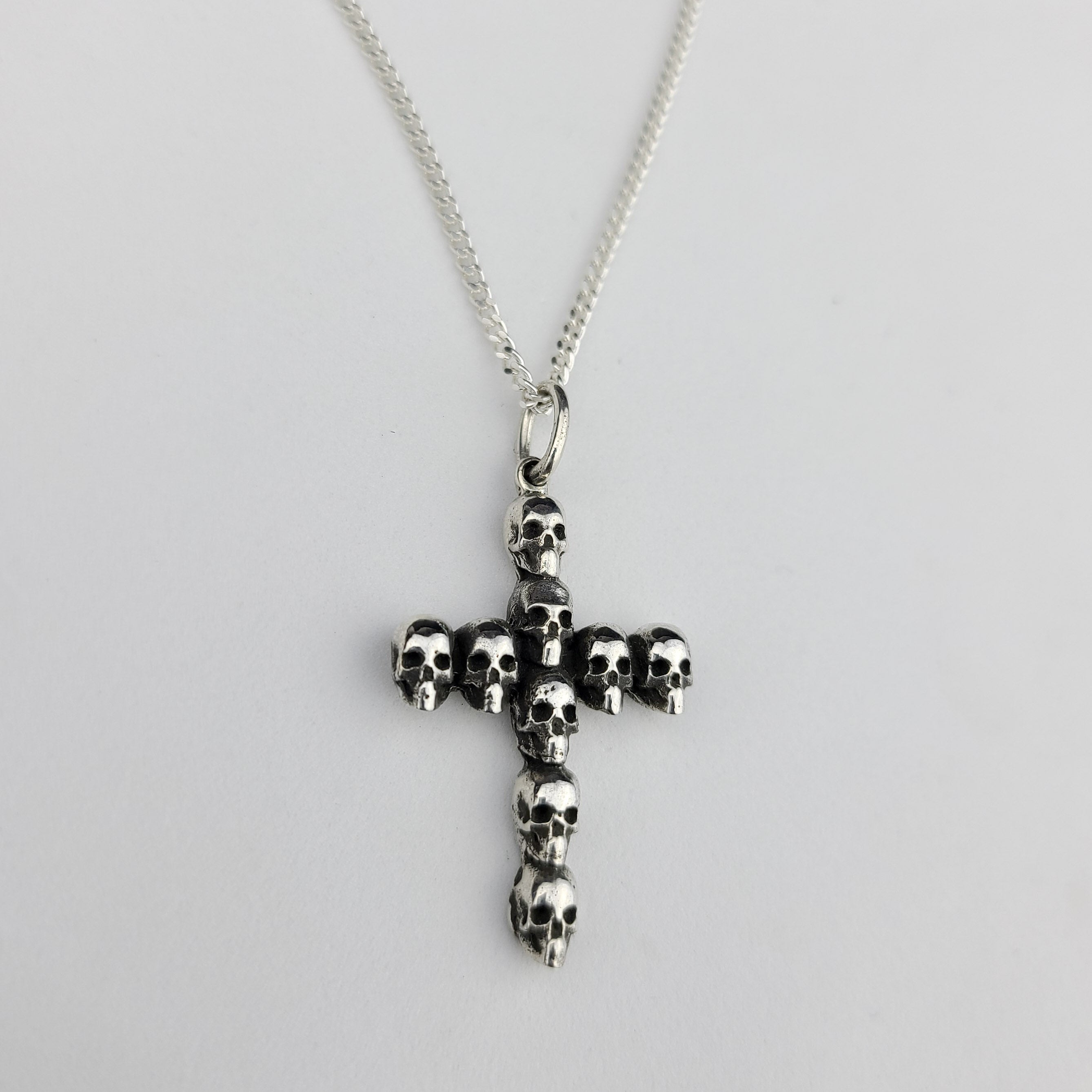 Gothic Skull Cross Pendant
