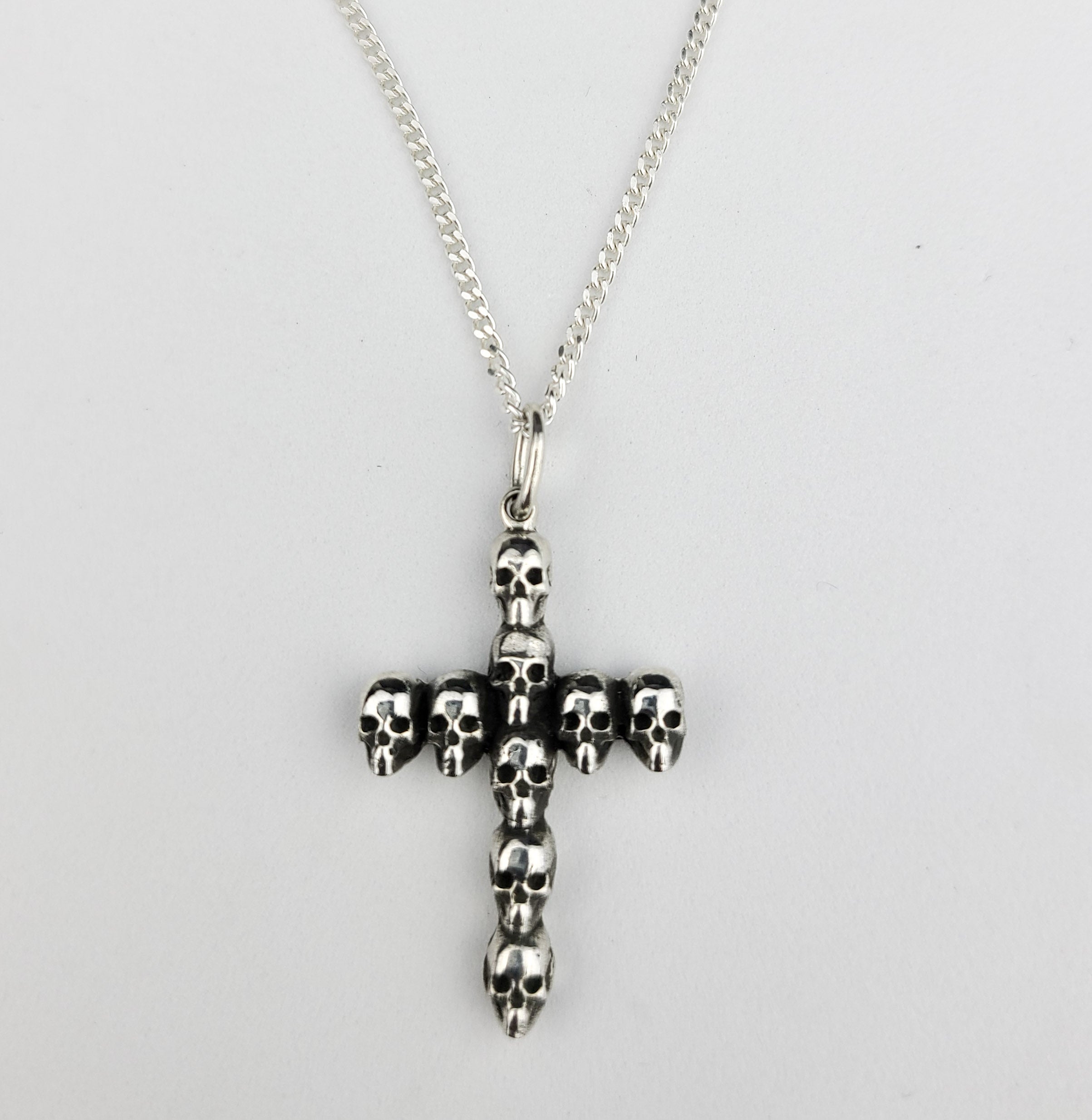 Gothic Skull Cross Pendant