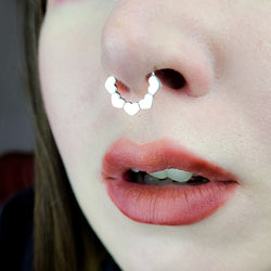 Collection of Piercing Septum Coeur Argent Brillant in a gallery layout