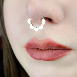 Collection of Piercing Septum Coeur Argent Brillant in a gallery layout