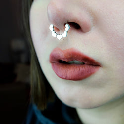 Collection of Piercing Septum Coeur Argent Brillant in a gallery layout