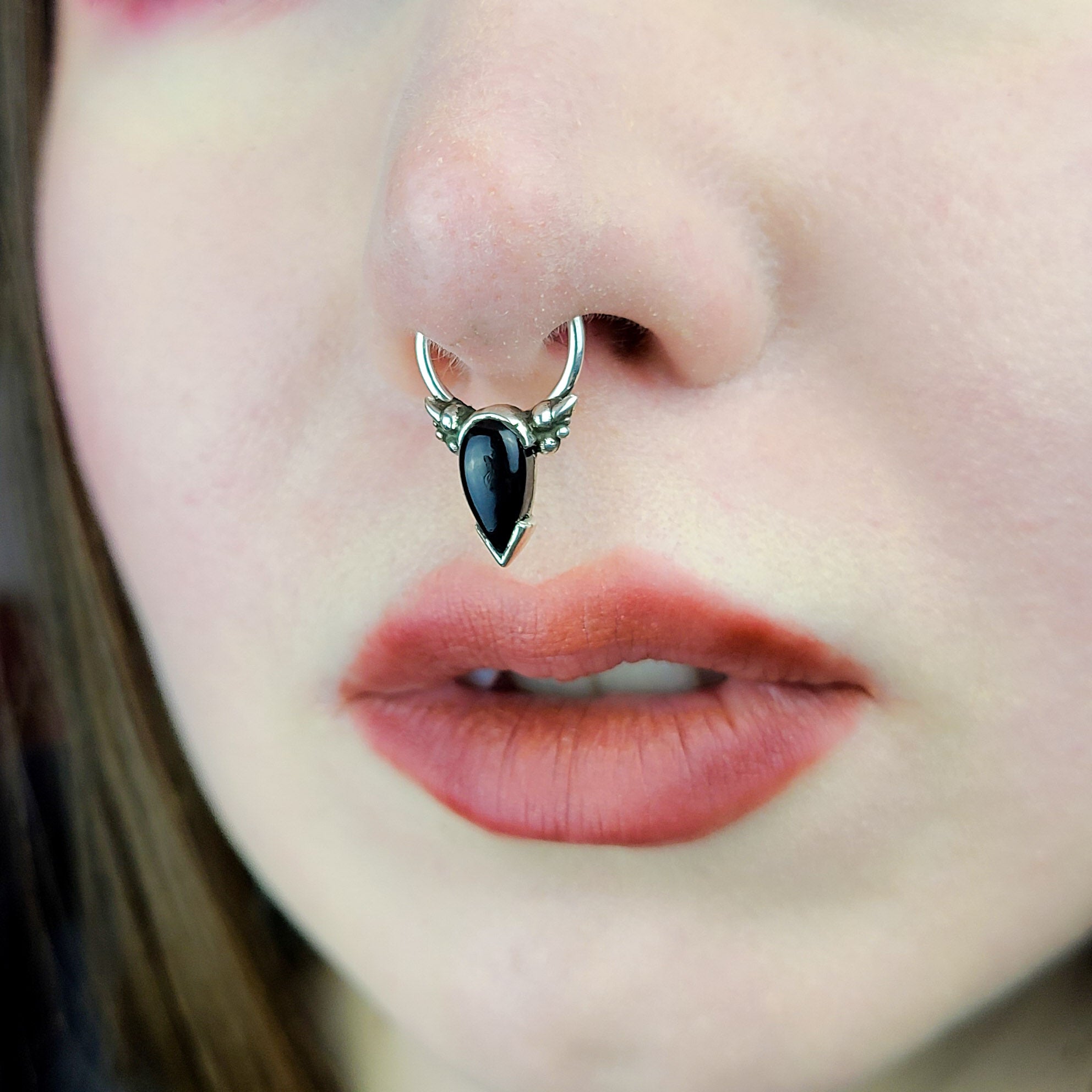 Collection of Onyx Noir Tear Drop Magical Girl Septum in a gallery layout