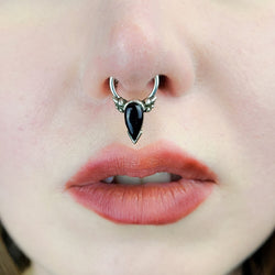 Collection of Black Onyx Tear Drop Magical Girl Septum in a gallery layout