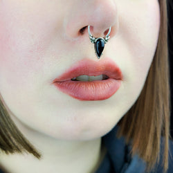 Collection of Black Onyx Tear Drop Magical Girl Septum in a gallery layout