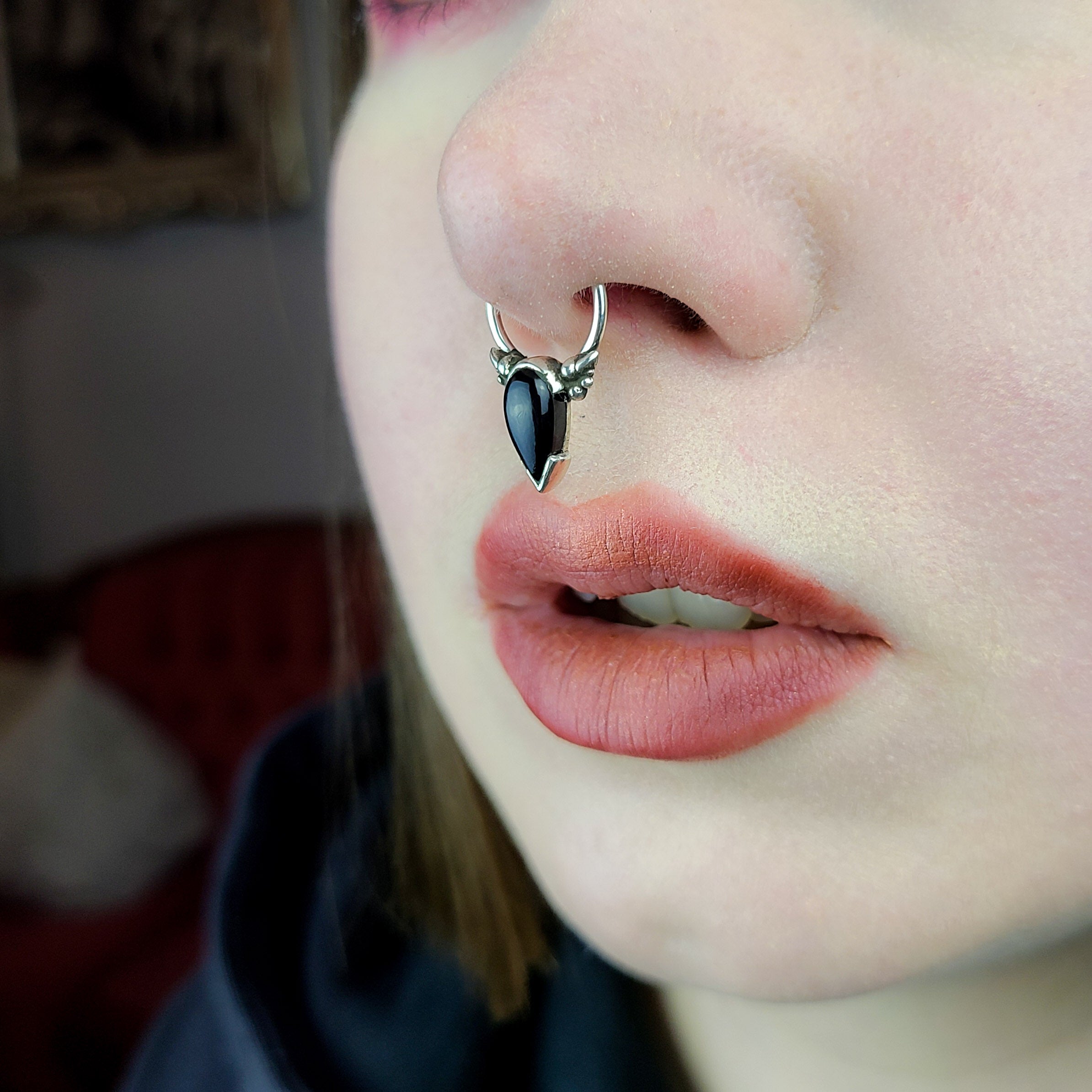 Collection of Onyx Noir Tear Drop Magical Girl Septum in a gallery layout