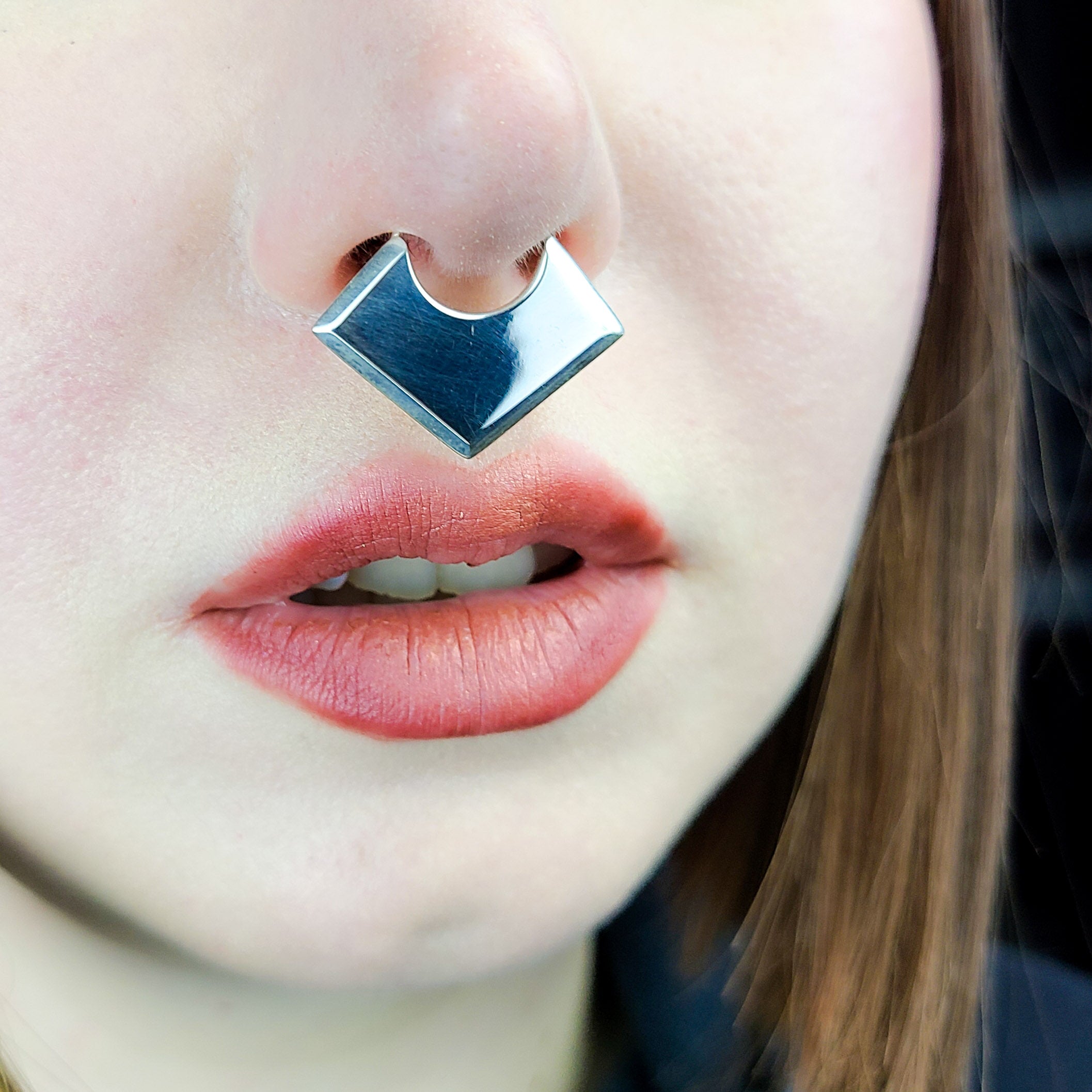 Collection of Oversized Blade Shield Septum Piercing in a gallery layout