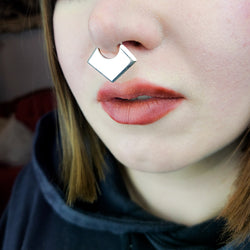 Collection of Oversized Blade Shield Septum Piercing in a gallery layout