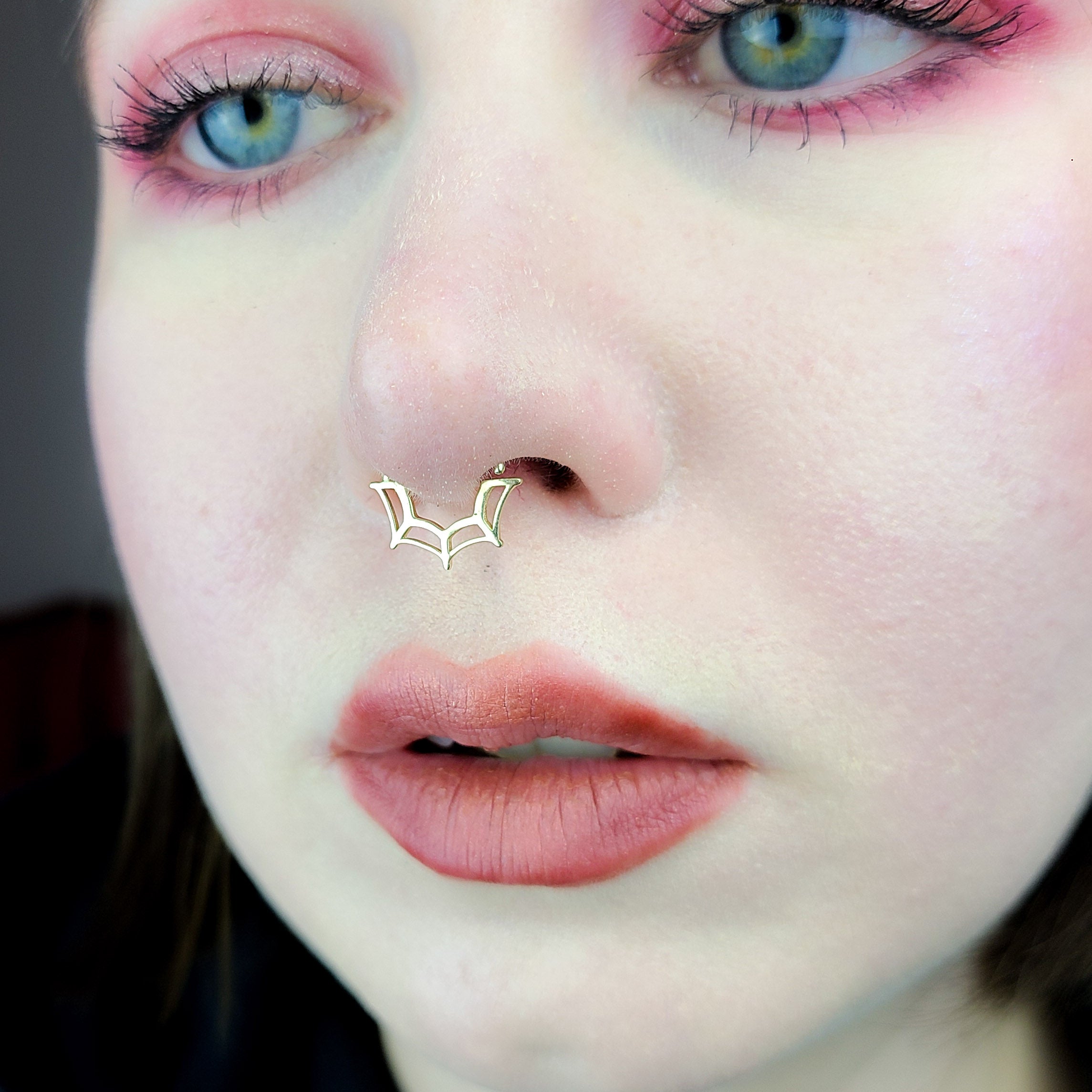 Collection of 10K - 14K Yellow Gold Spider Web Septum in a gallery layout