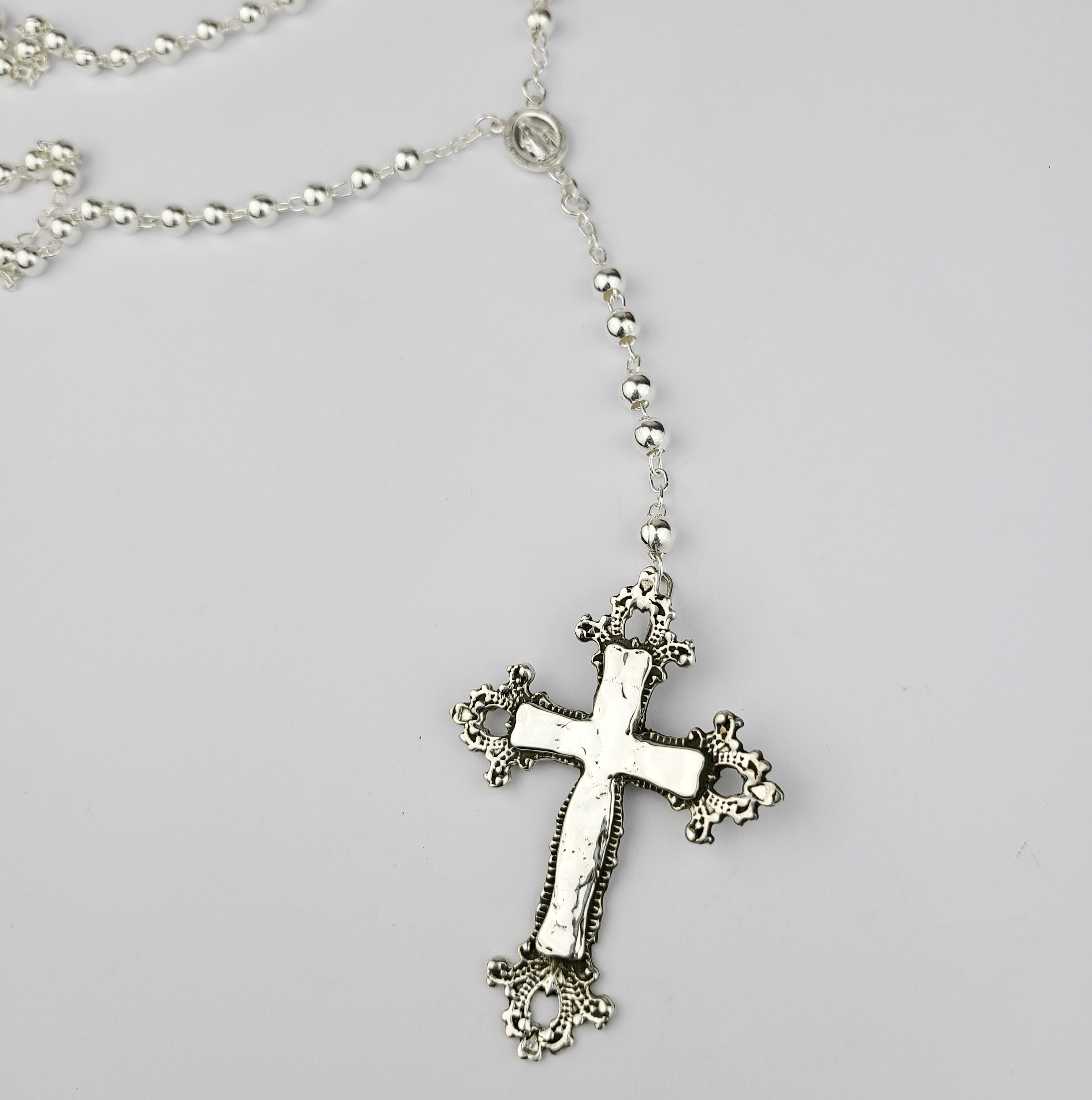 Collection of Baroque Cross Massive Rosary Necklace in a gallery layout