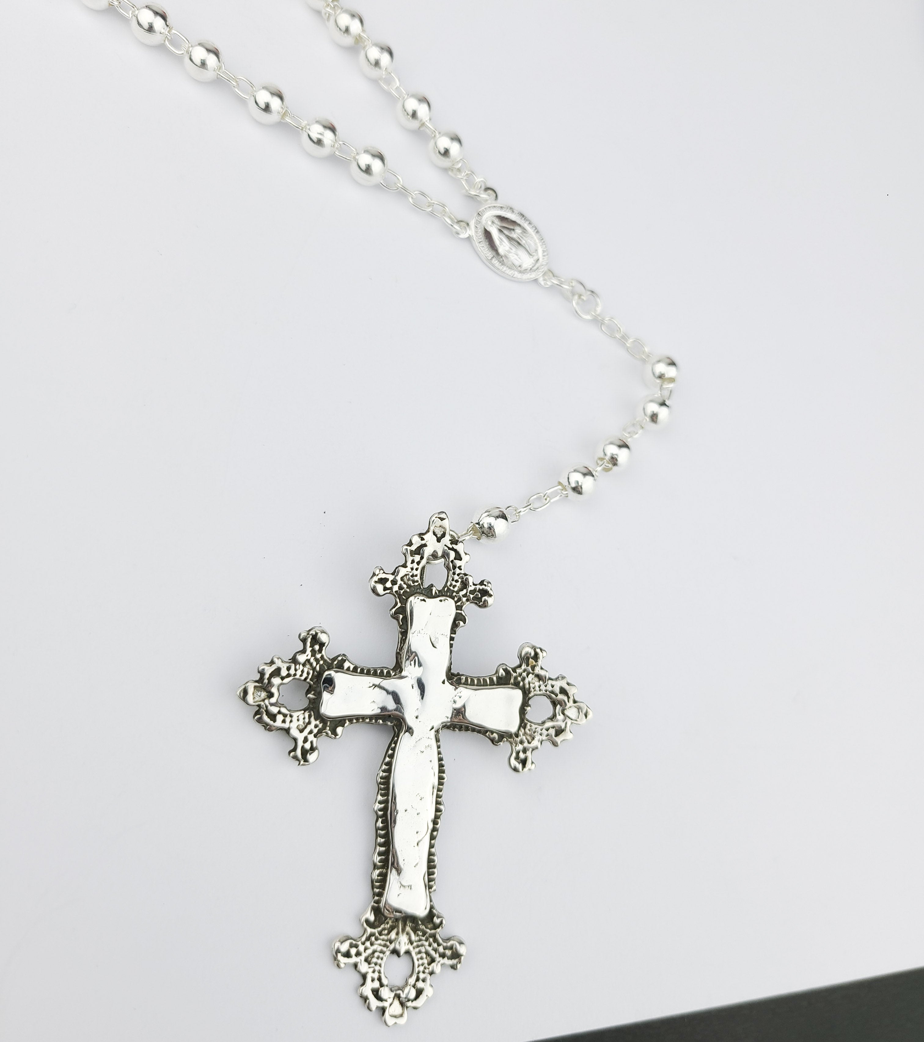 Collection of Baroque Cross Massive Rosary Necklace in a gallery layout