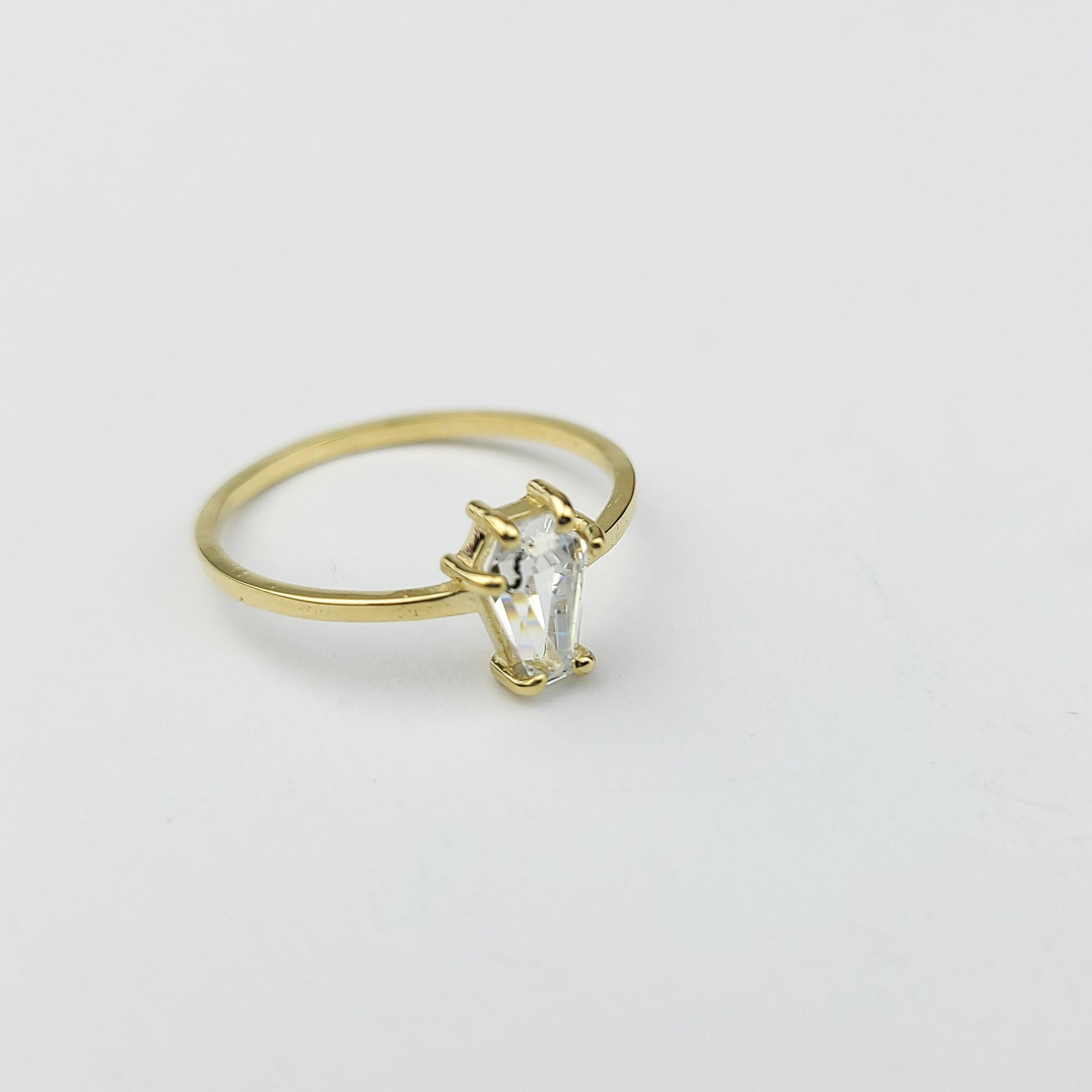 Collection of Coffin Wedding Ring - Yellow Gold in a gallery layout