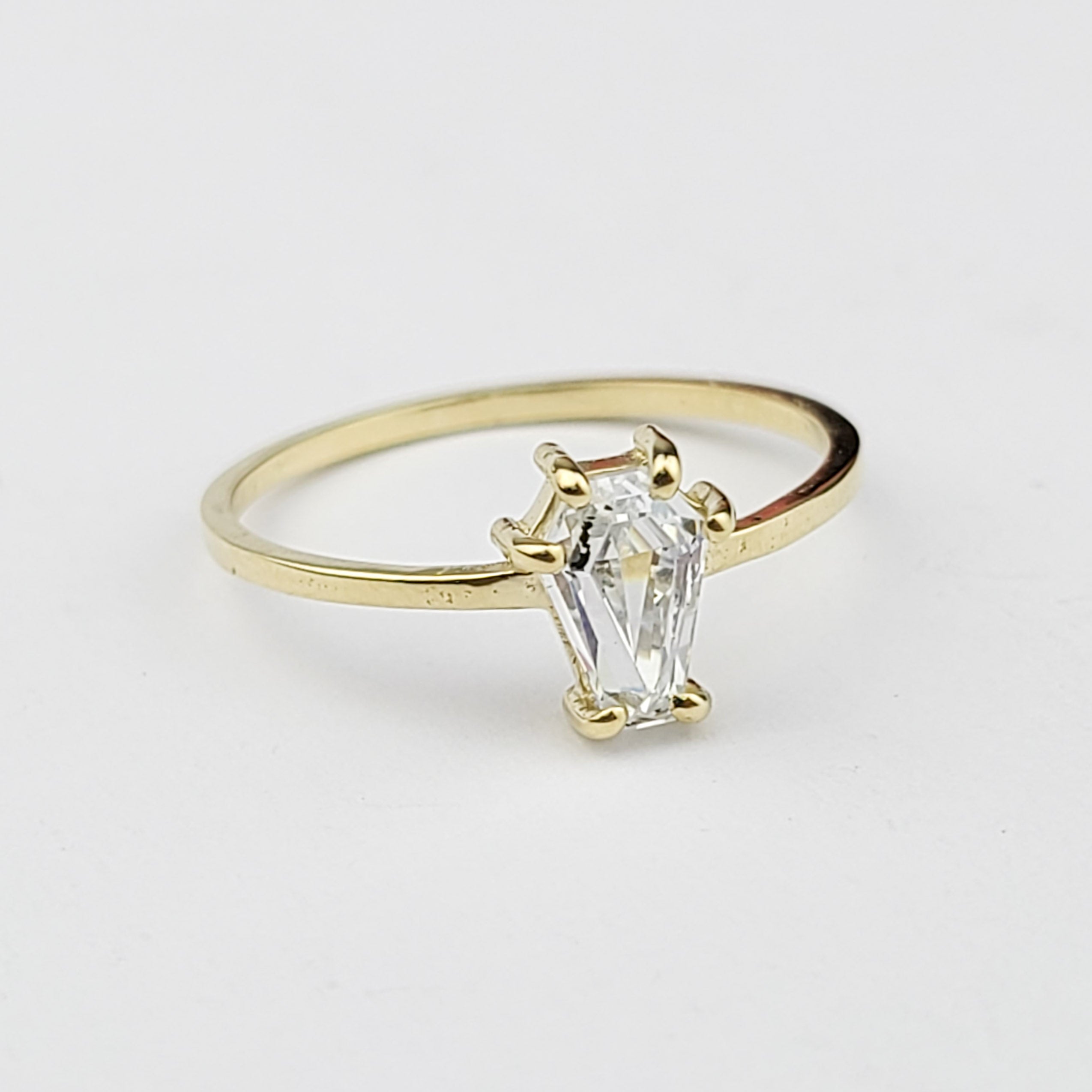 Collection of Coffin Wedding Ring - Yellow Gold in a gallery layout