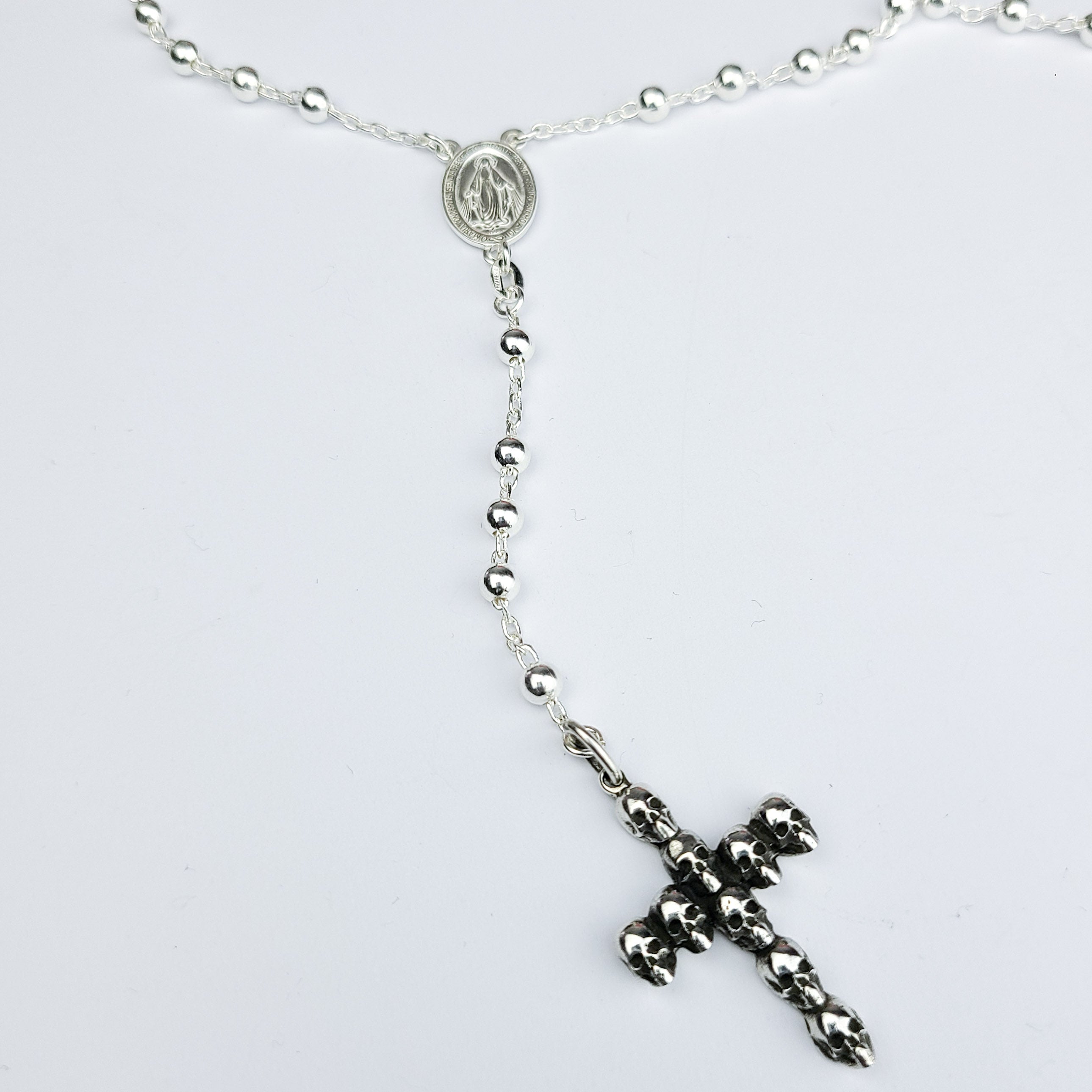 4mm Rosary Prayer Bead Necklace