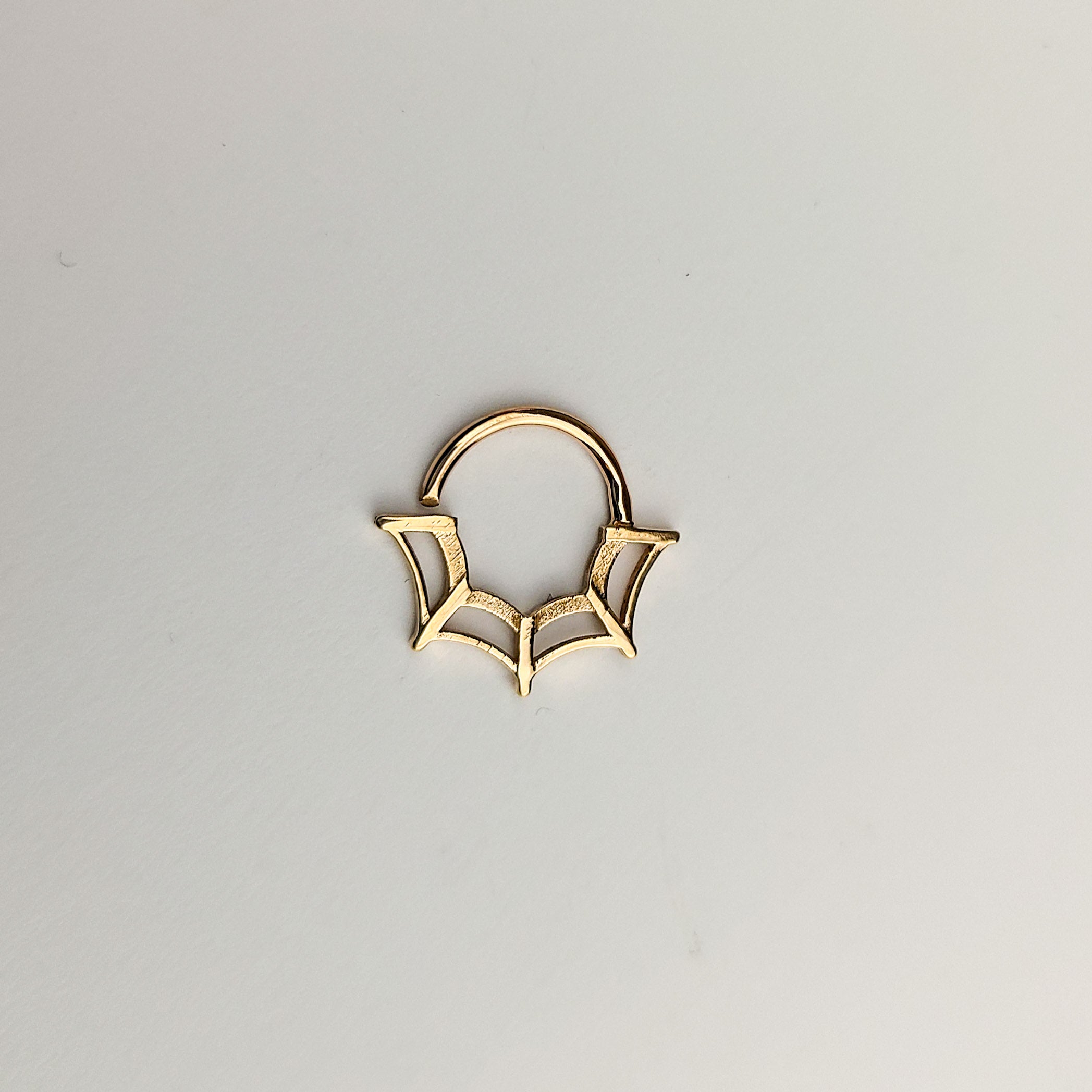 Collection of 10K - 14K Rose Gold Spiderweb Septum Piercing in a gallery layout