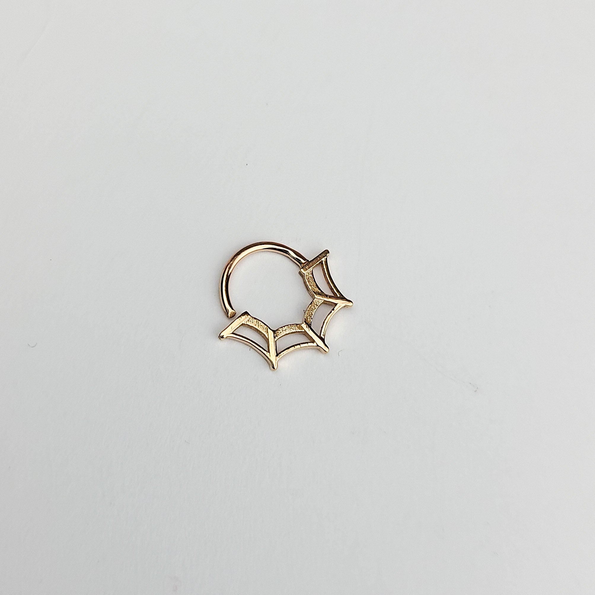 Collection of 10K - 14K Rose Gold Spiderweb Septum Piercing in a gallery layout