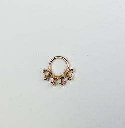 Collection of 10K - 14K Rose Gold Gothic Lace Septum Nose Ring in a gallery layout