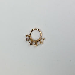 Collection of 10K - 14K Rose Gold Gothic Lace Septum Nose Ring in a gallery layout