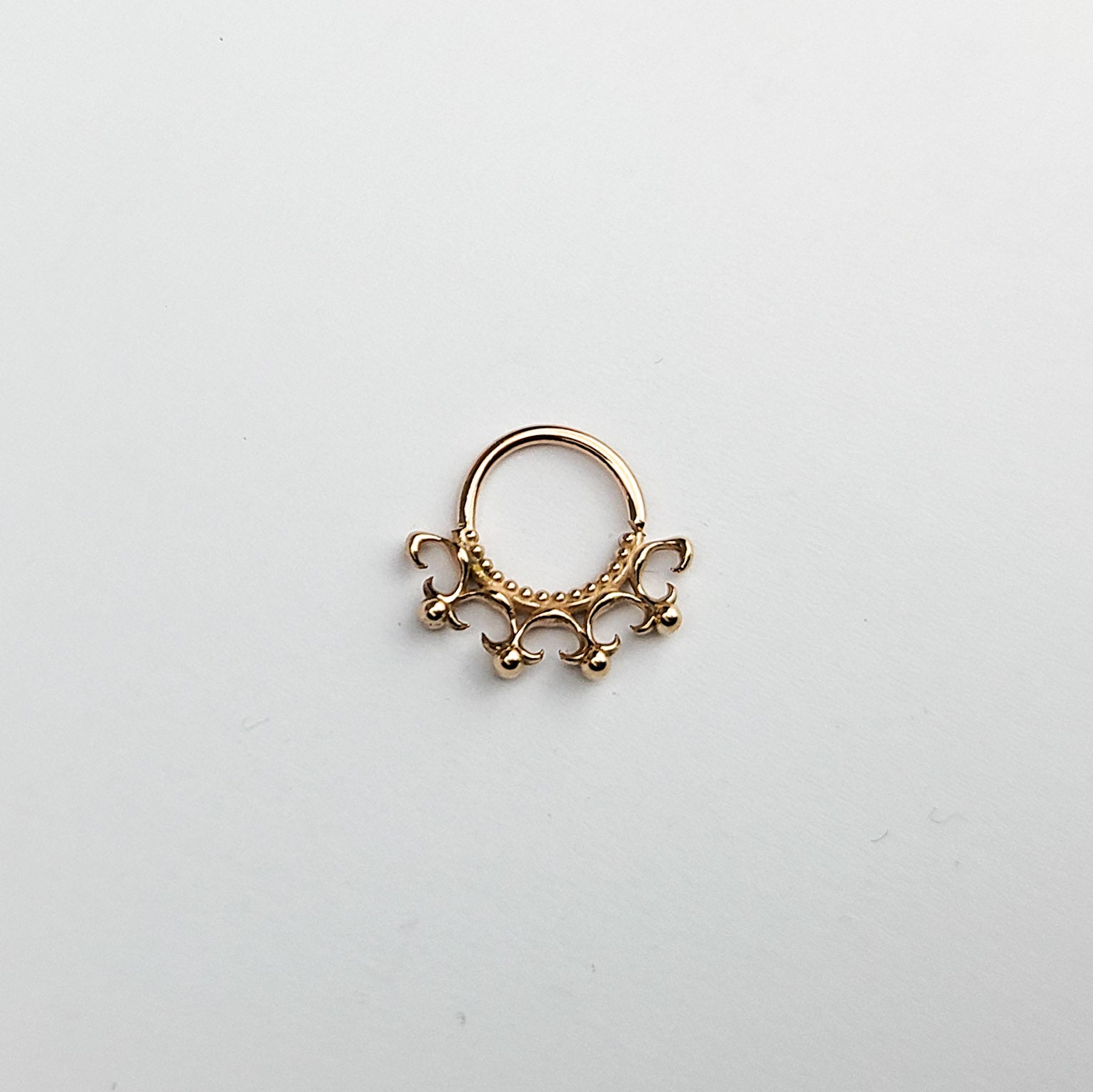 Collection of 10K - 14K Rose Gold Gothic Lace Septum Nose Ring in a gallery layout